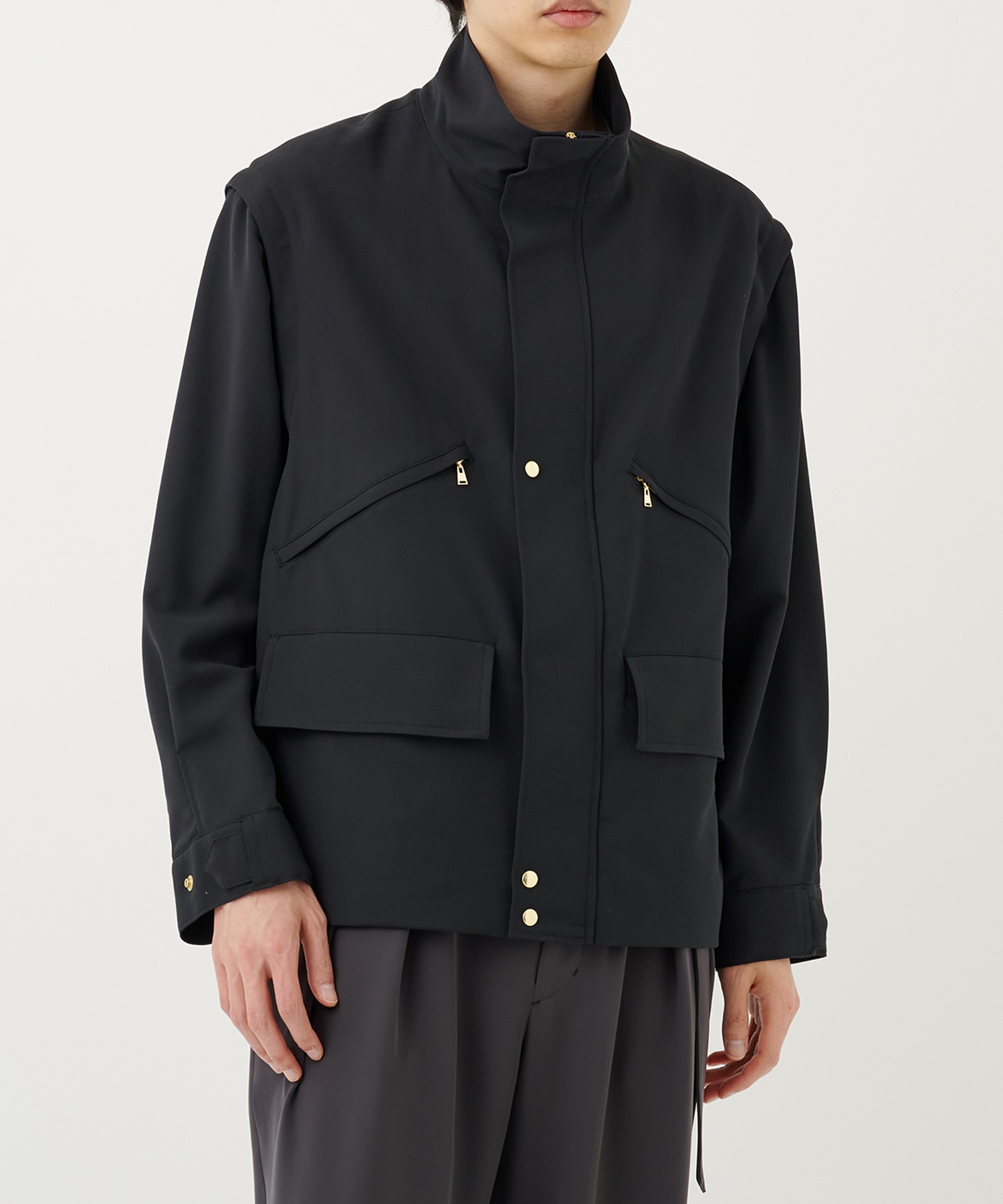 Dry Karsey Removable Sleeves Drawstring Short Coat