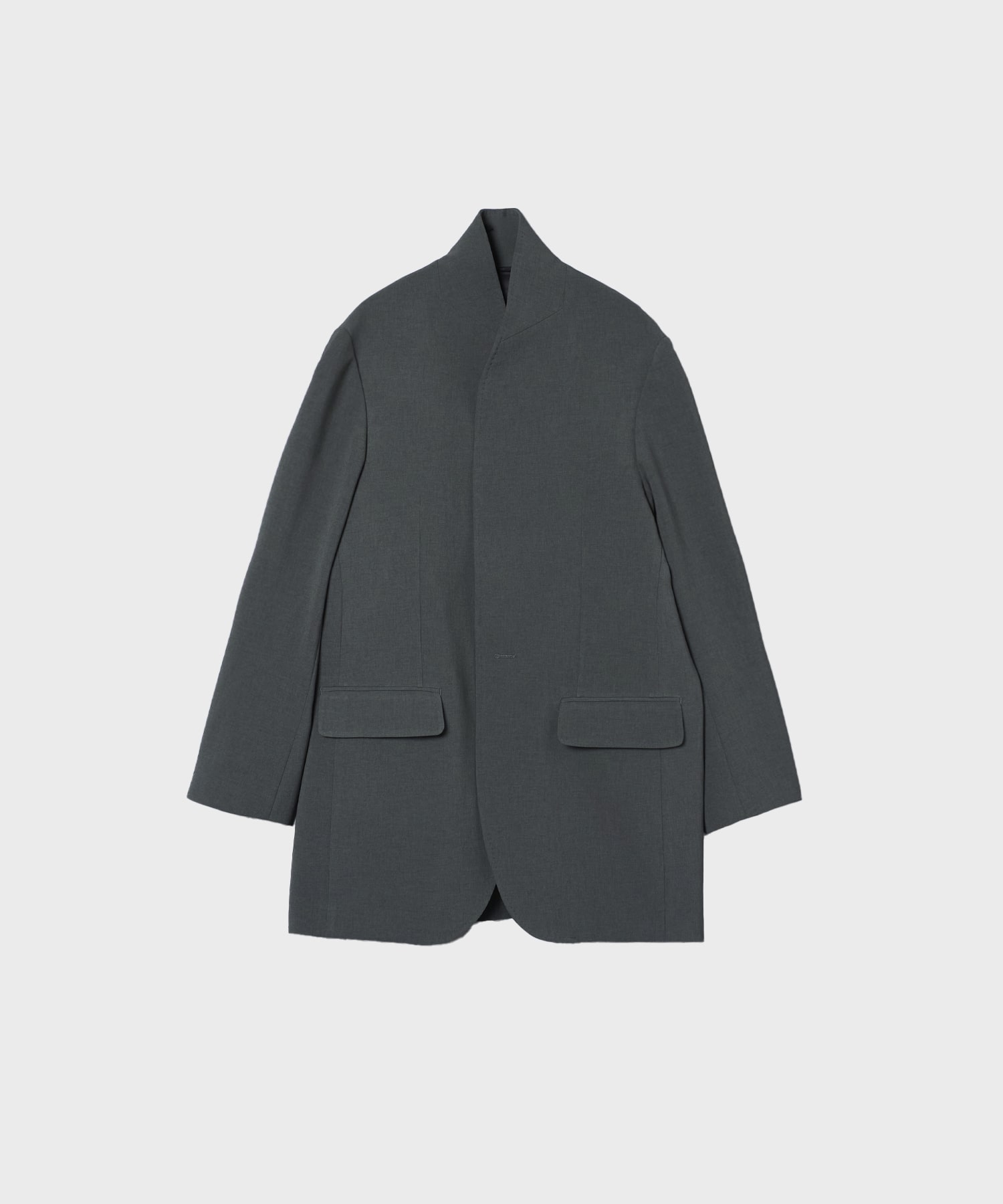 DOUBLE CLOTH SHAWL COLLAR LONG JACKET