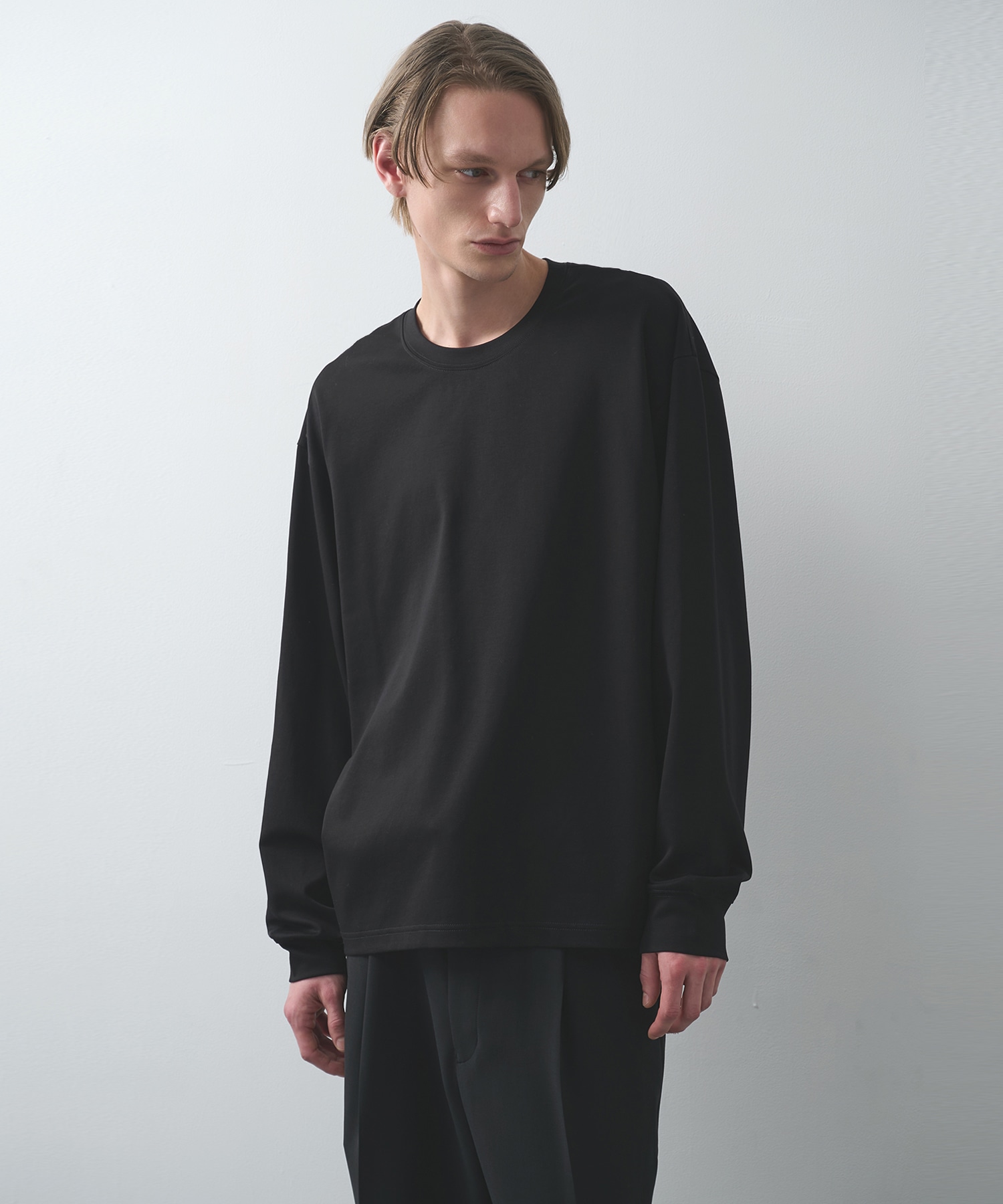 COTTON DOUBLE FACE OVERSIZED L/S TEE