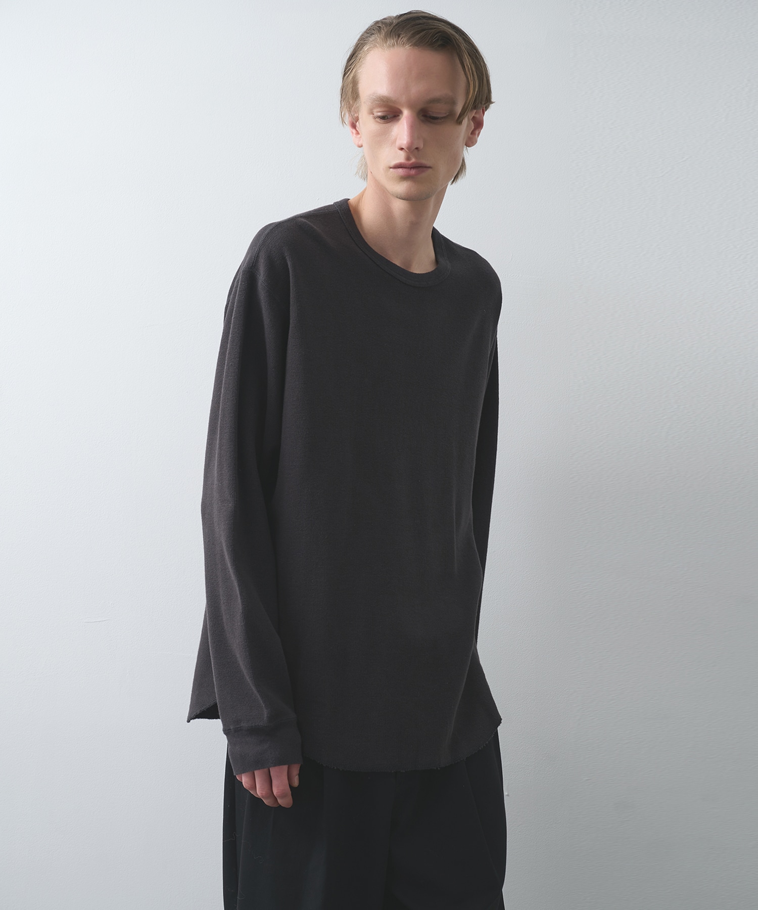 オーガニックコットンヘンプメッシュニット / クルーネックL/S Tee