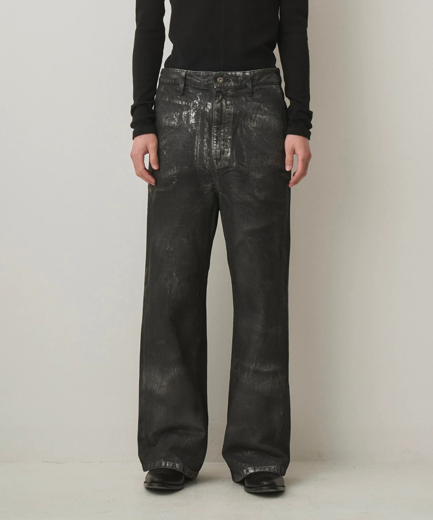 SILVER FOIL WIDE DENIM
