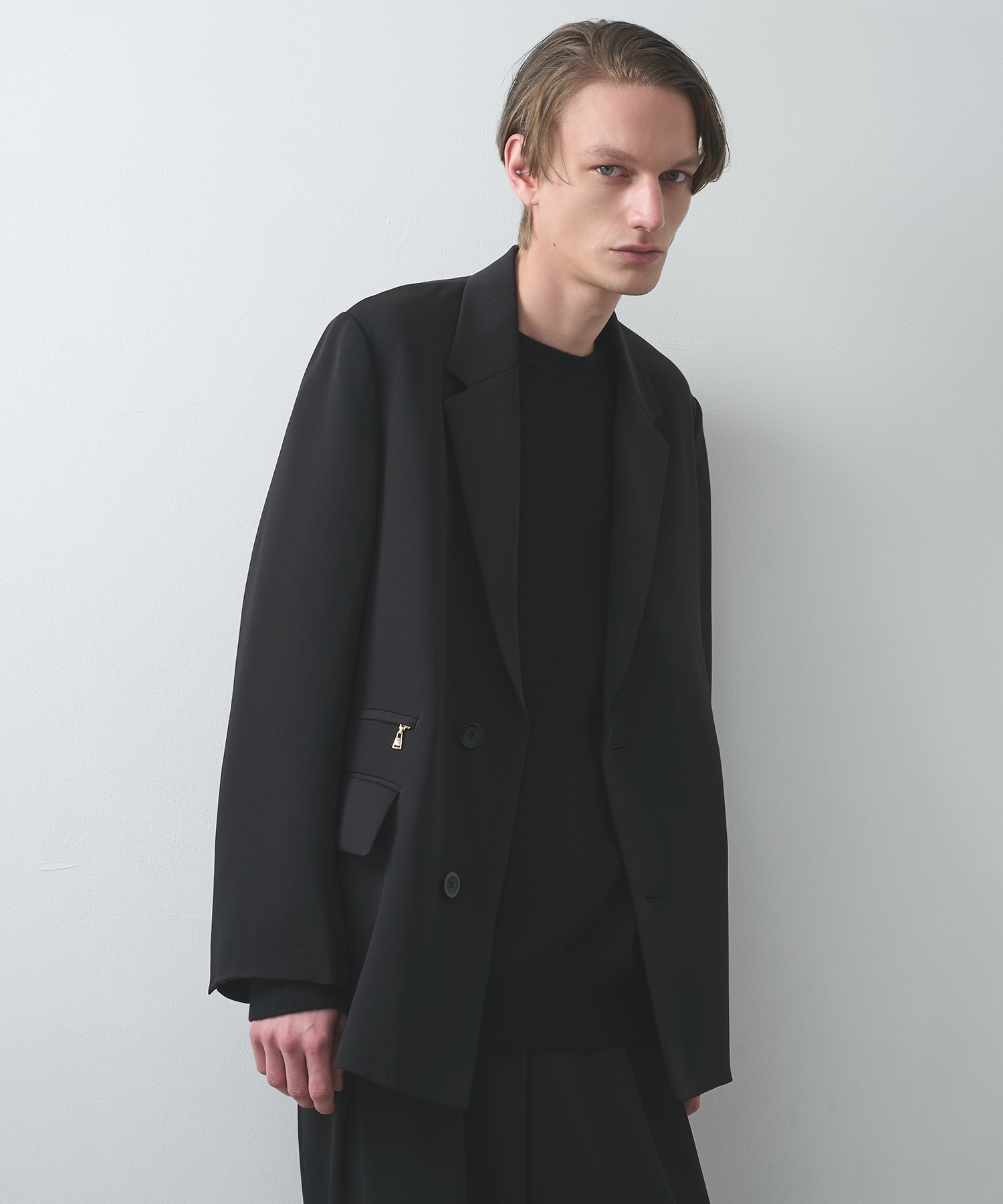 Double Cloth Twill Zip Pocket Tailored Jacket