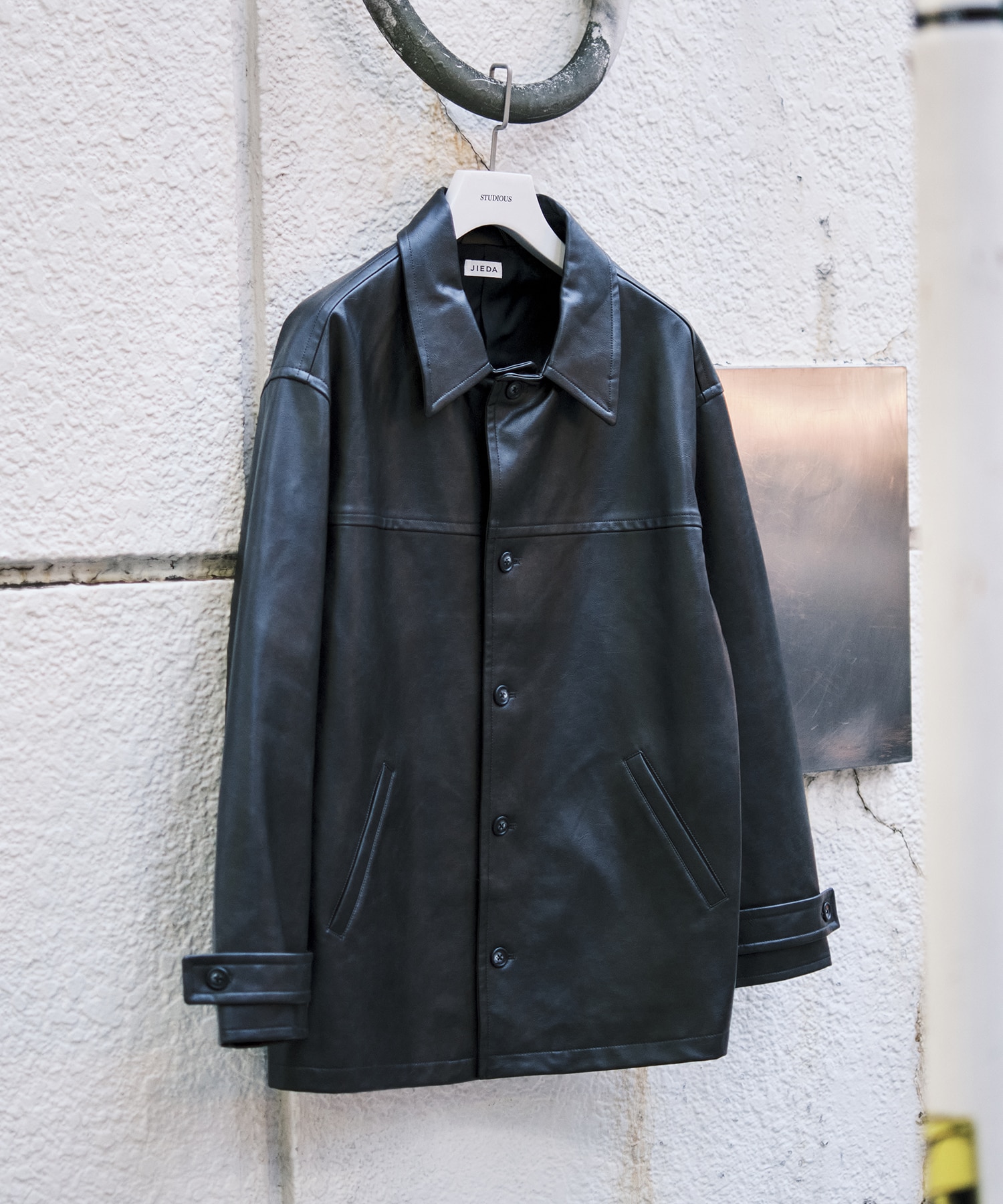 別注 VEGAN LEATHER CAR COAT