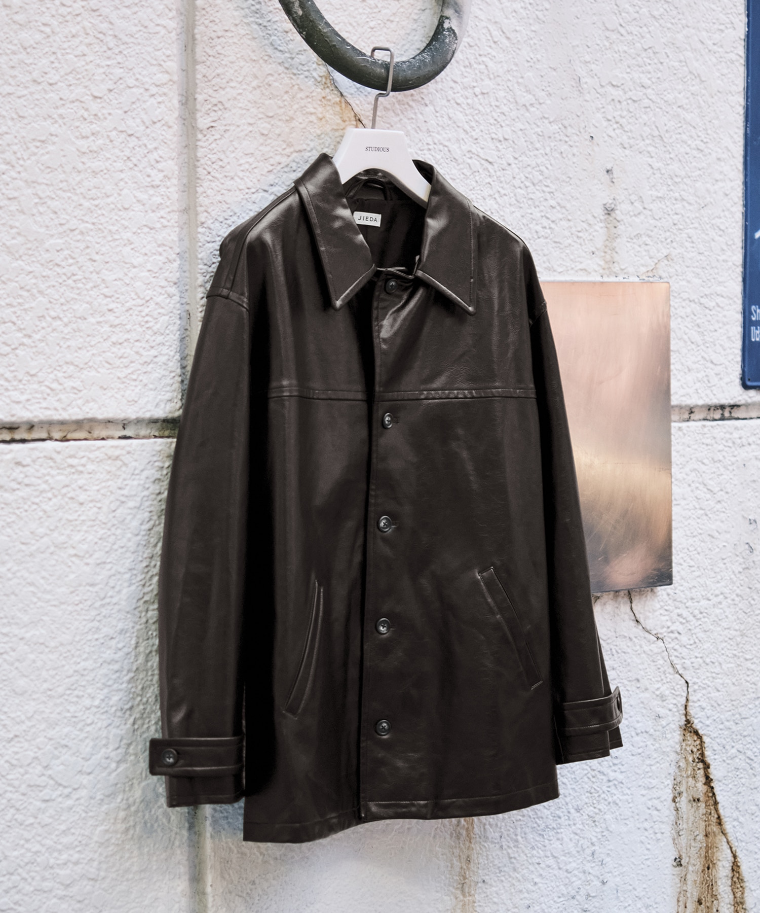 別注 VEGAN LEATHER CAR COAT