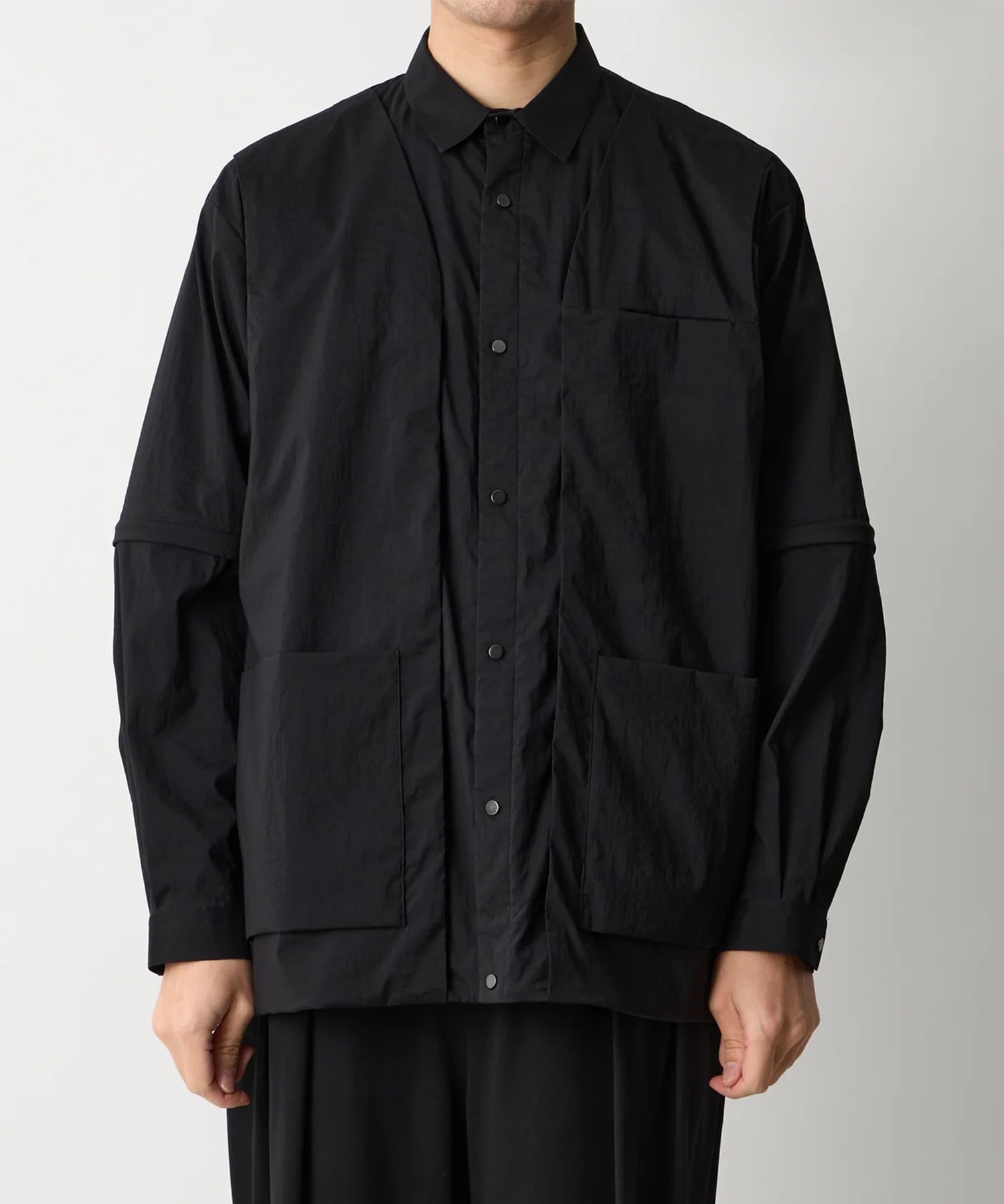 ZIP OFF LAYERED SHIRT