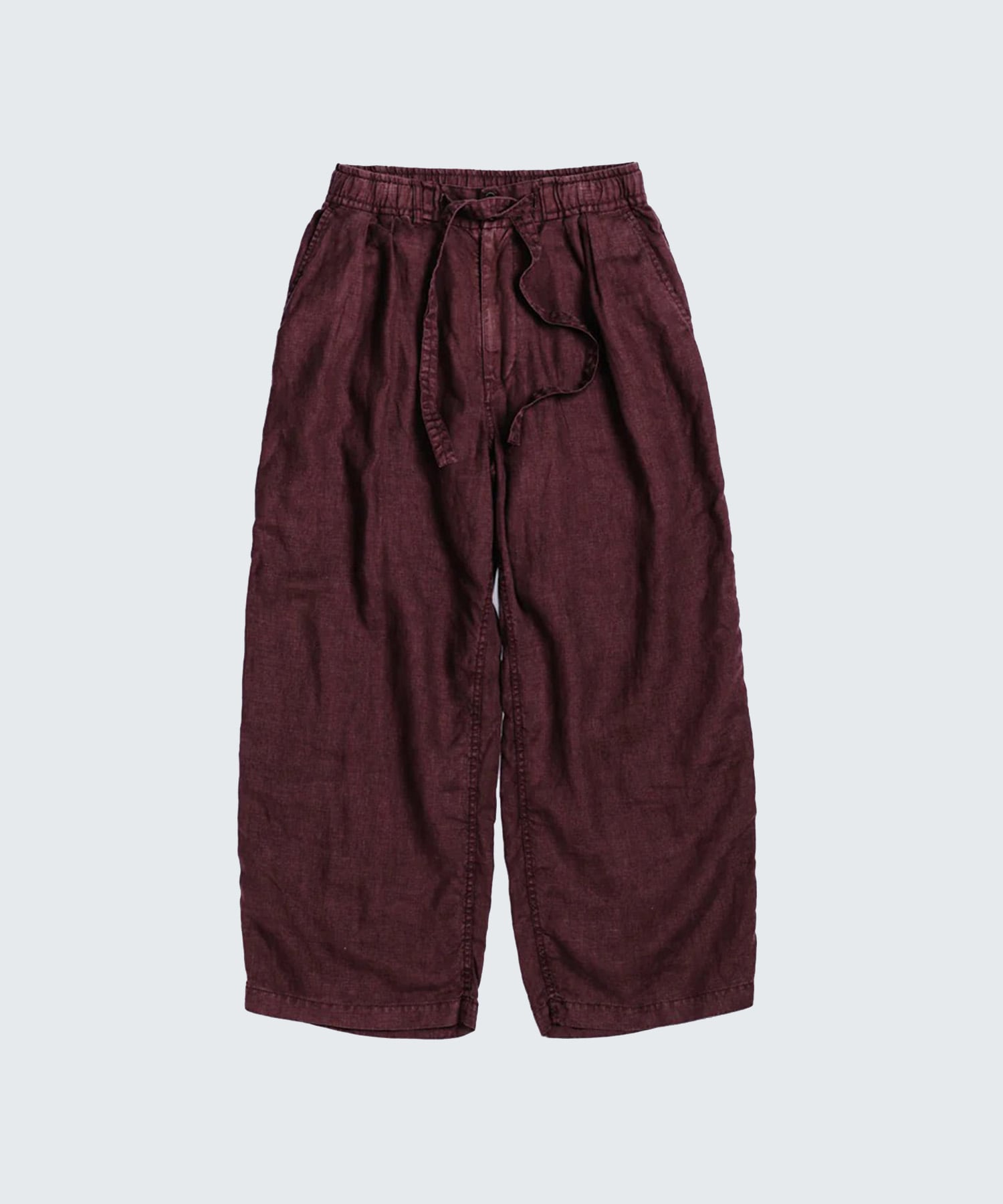 SULFUR DYED LINEN WIDE EASY PANTS