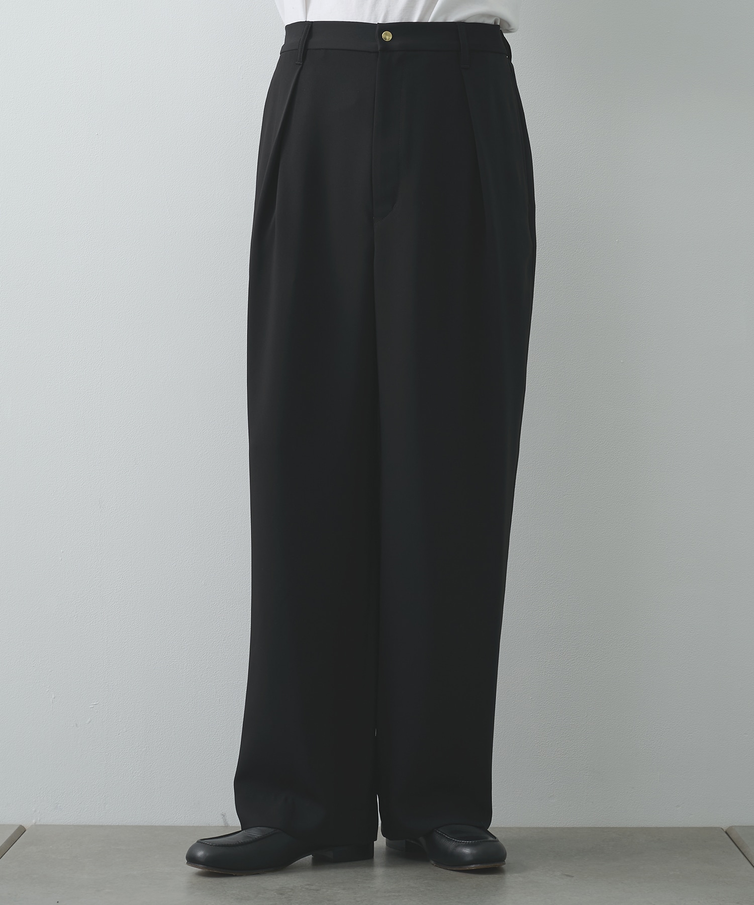 Double Cloth Tuck Wide Pant