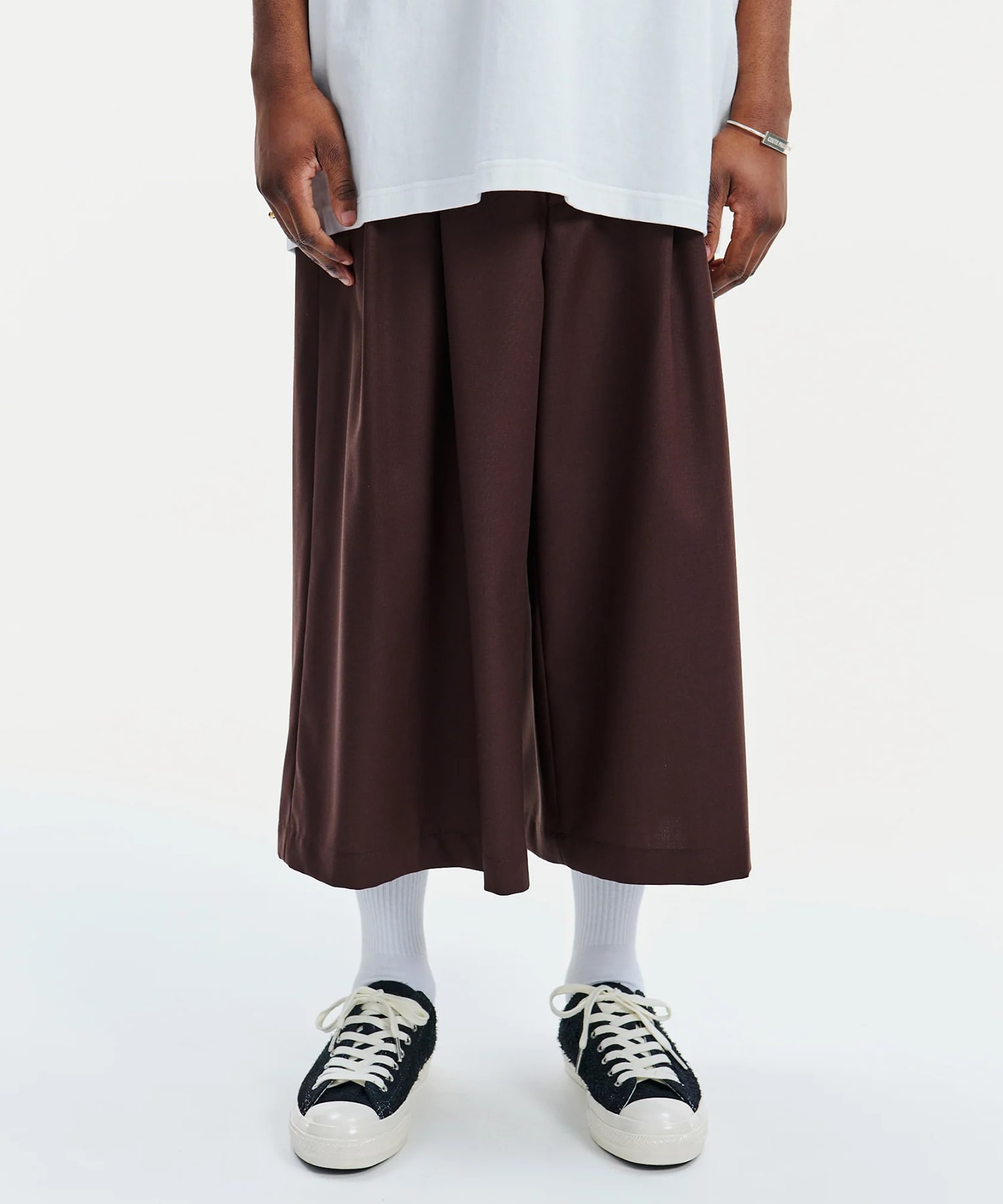 T/W Twill Shin Cut Wide Easy Trousers