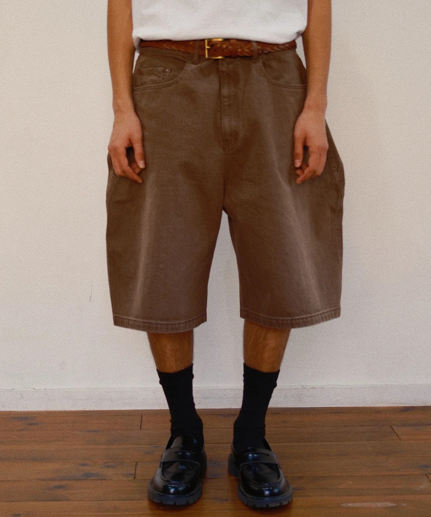 3D Cutting Half Denim Pants