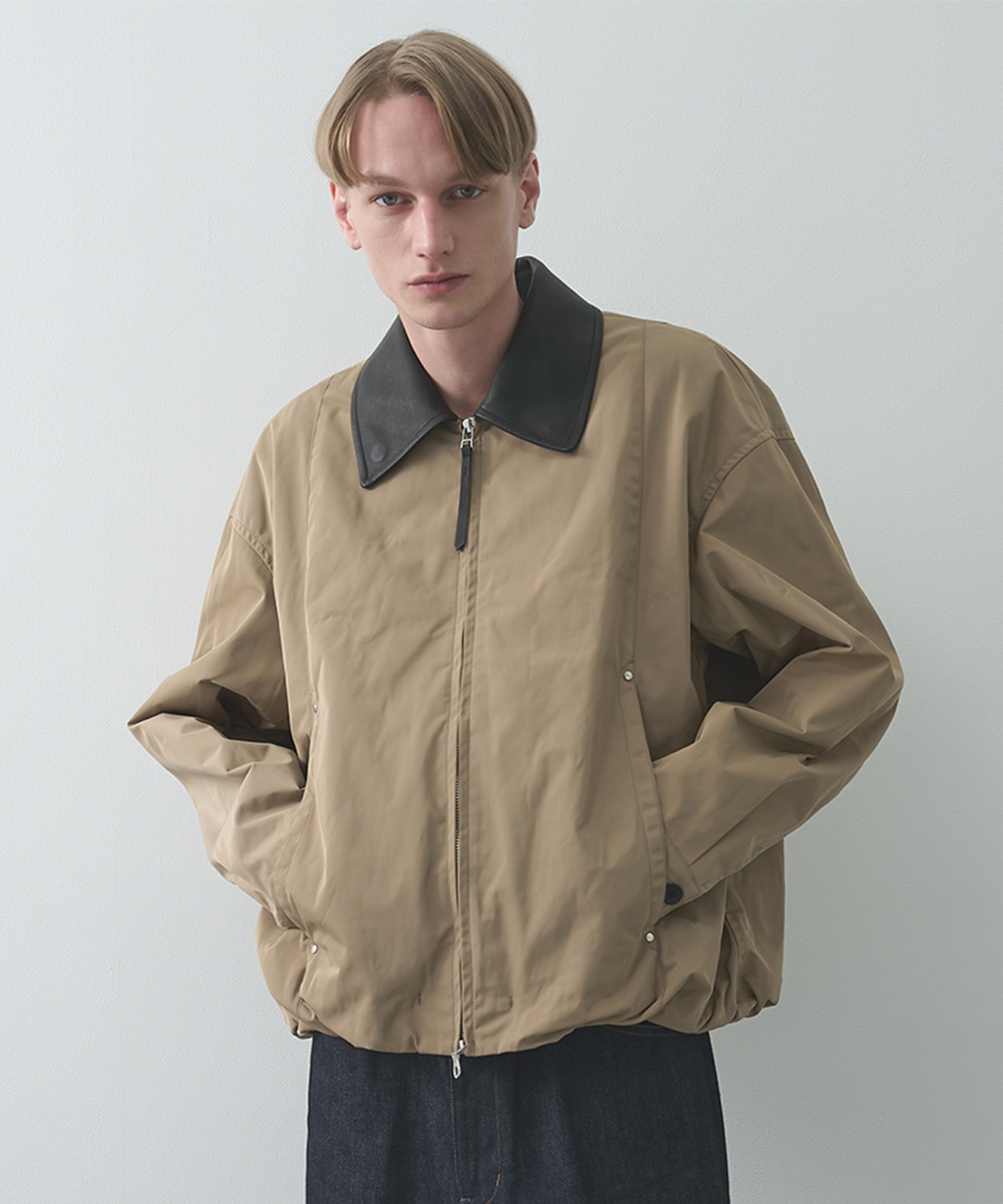 Leather collar Balloon Blouson