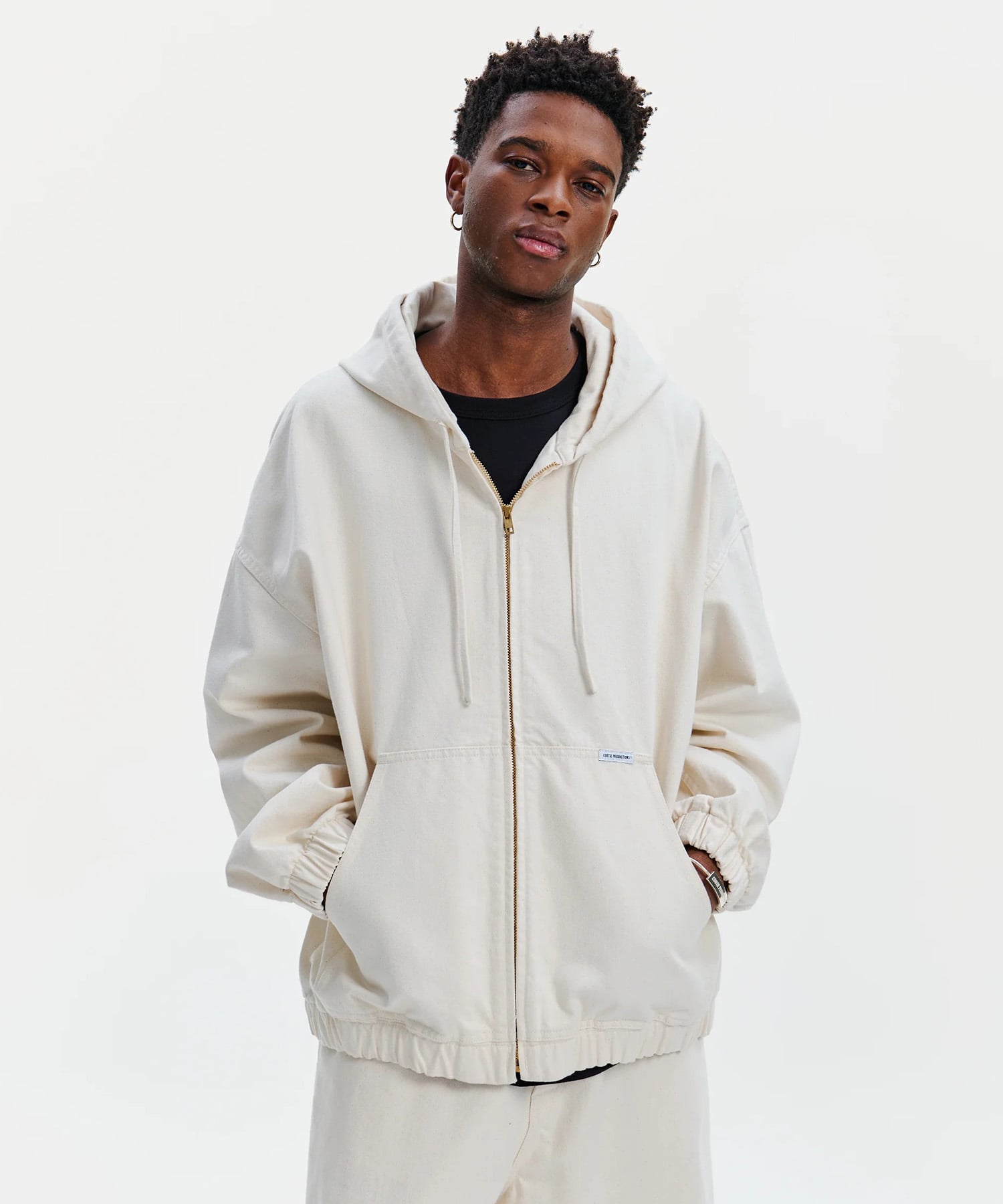 12.5oz Denim Zip Up Hooded Jacket