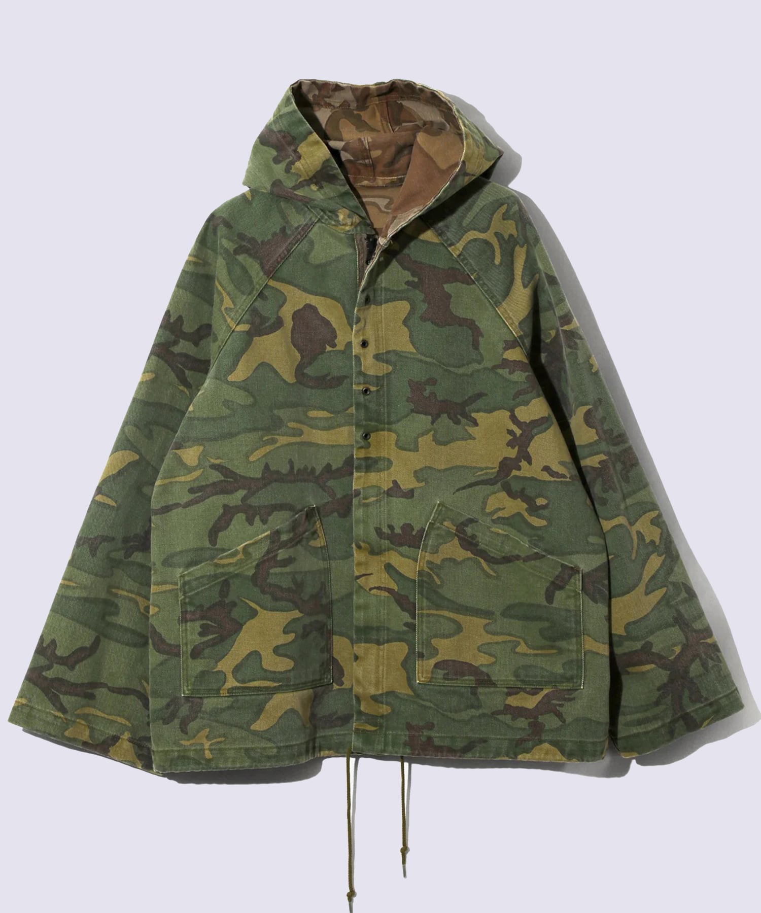 Reversible Hooded Coat - Camo Twill