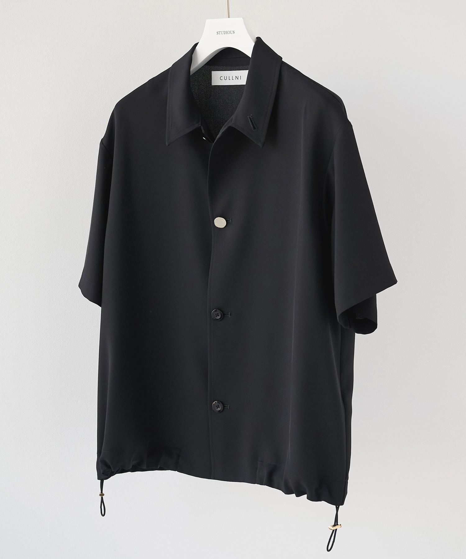 Dry Stretch Cloth Drawstring Short Sleeve Shirt