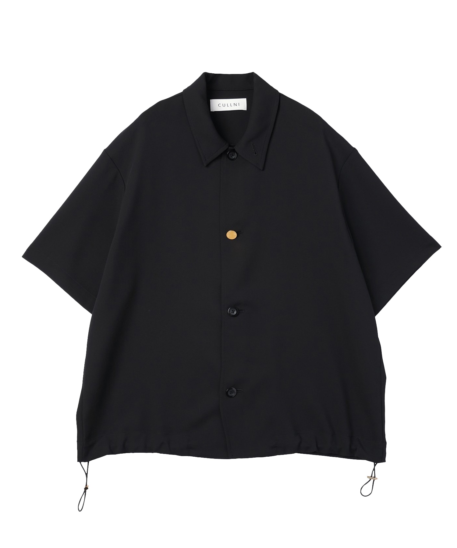 Dry Stretch Cloth Drawstring Short Sleeve Shirt