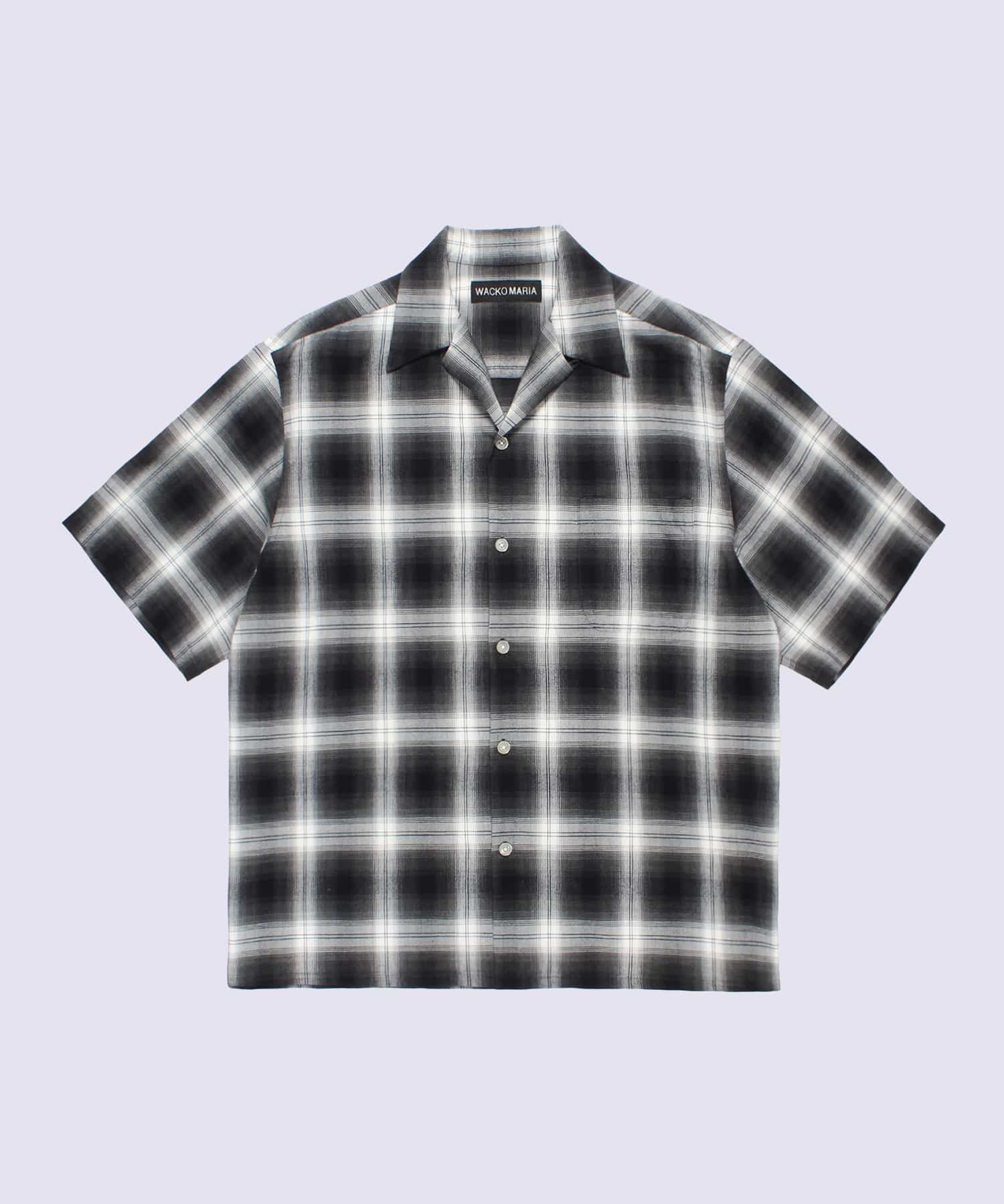 OMBRE CHECK OPEN COLLAR SHIRT S/S ( TYPE-2 )