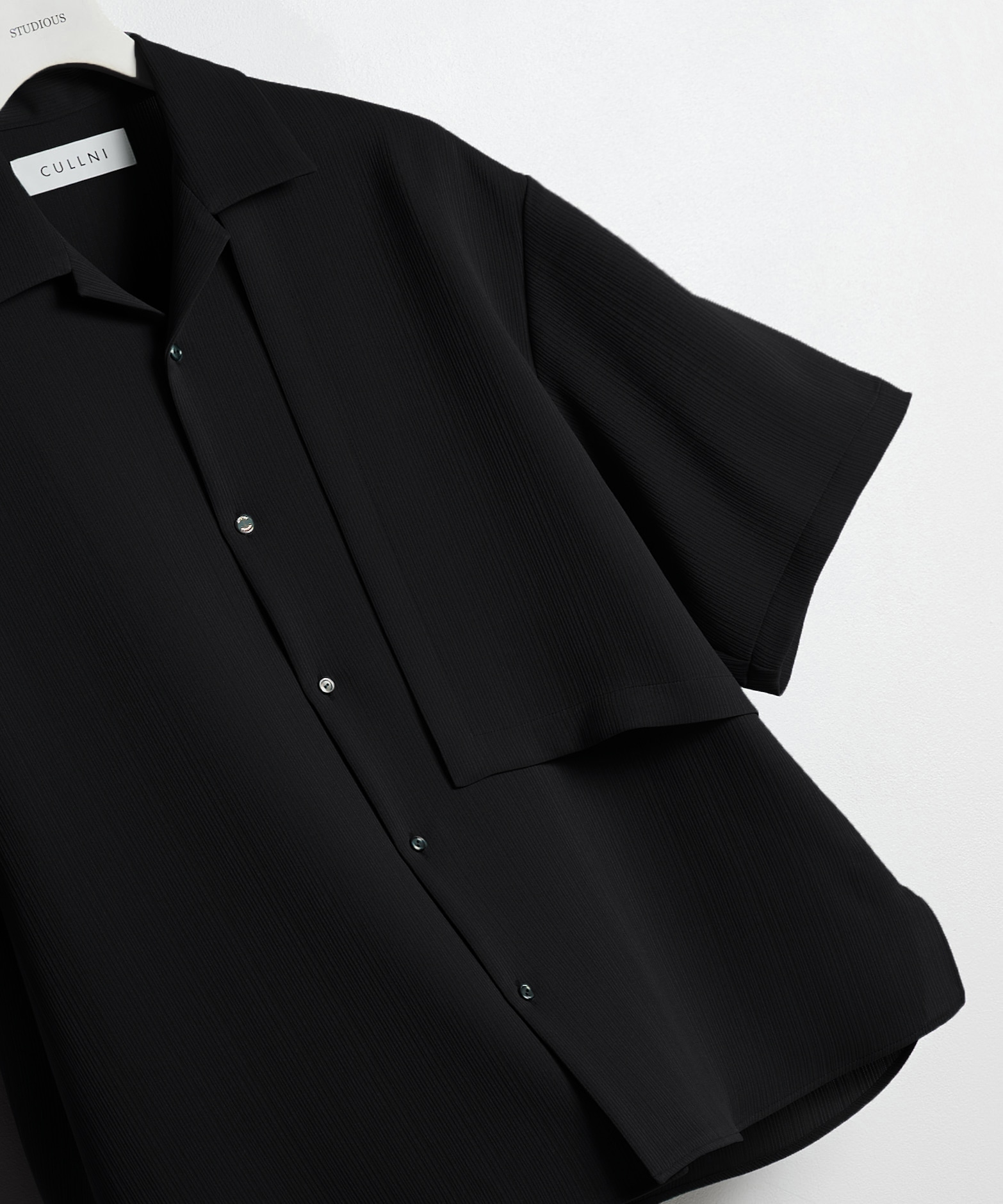 別注 Cord pique Asymmetrical Short Sleeve Shirt