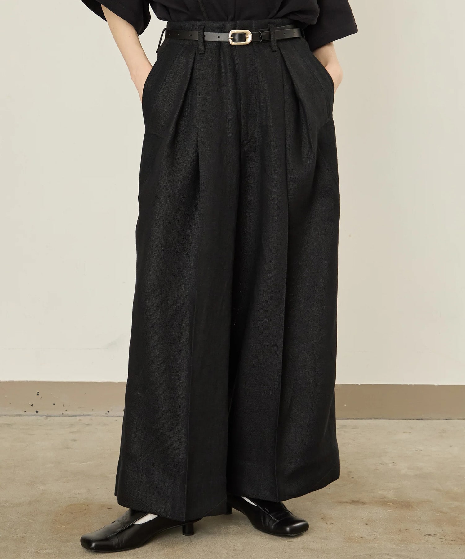 LINEN WIDE PANTS
