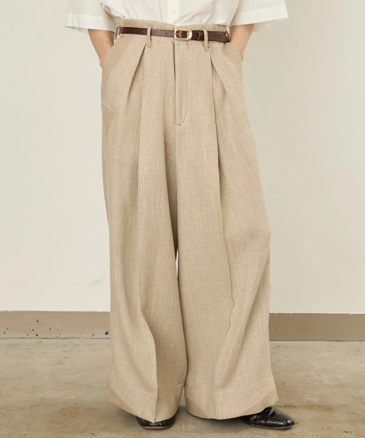 LINEN WIDE PANTS
