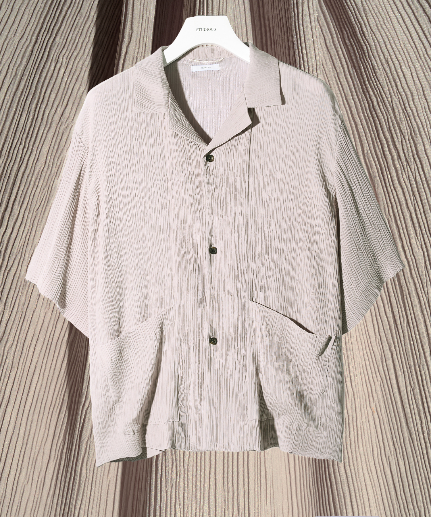 Silky Pleats Open Shirts