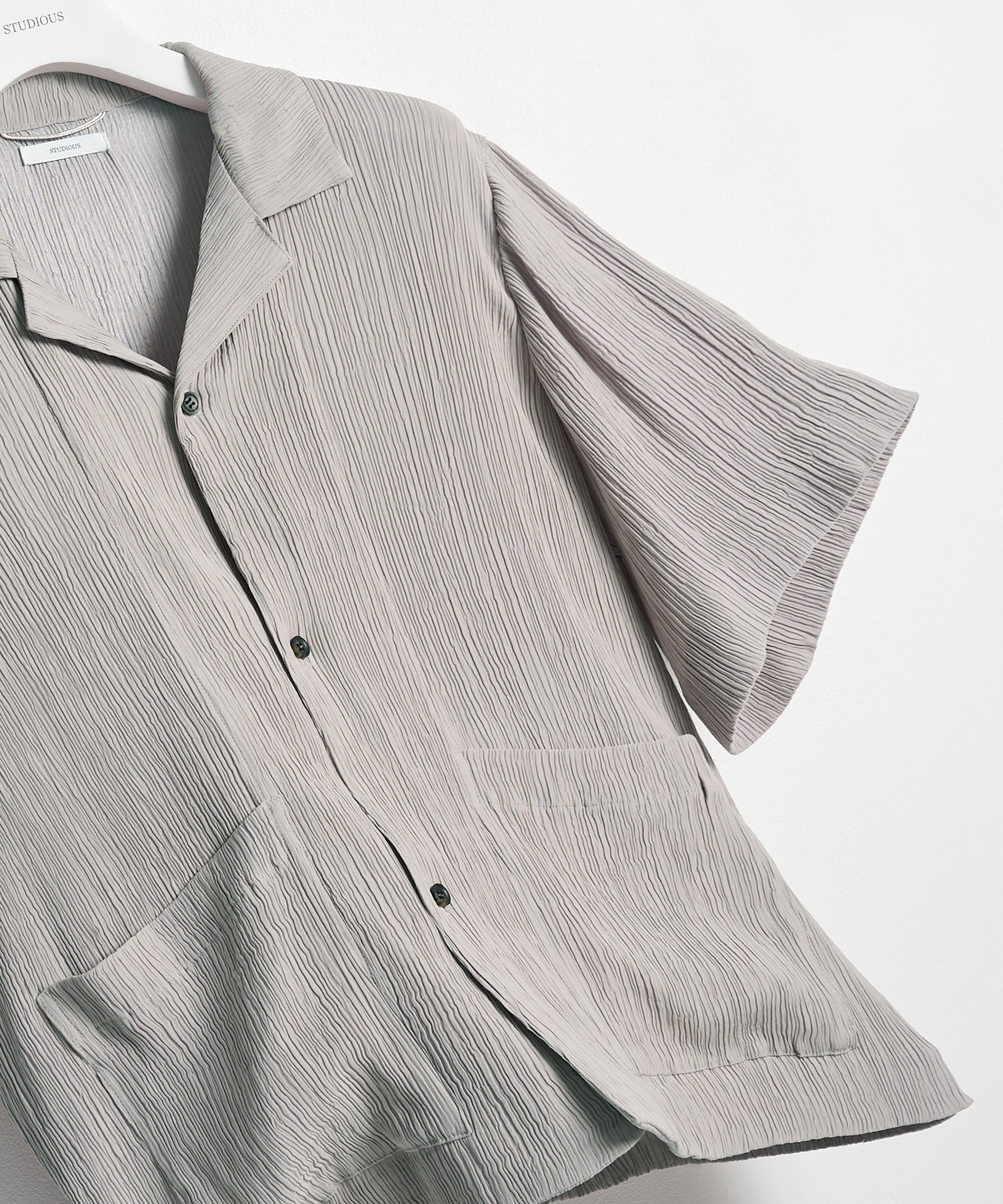 Silky Pleats Open Shirts