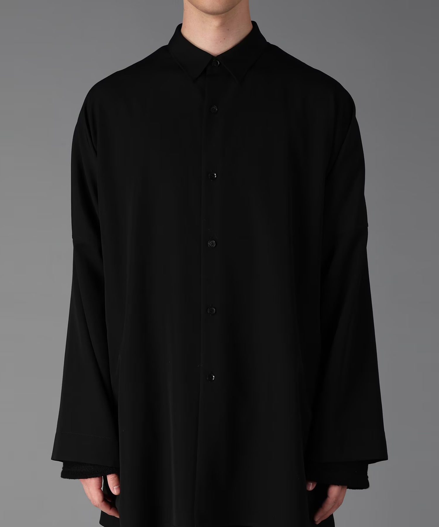 WOOL GABARDINE DOLMAN SHIRT