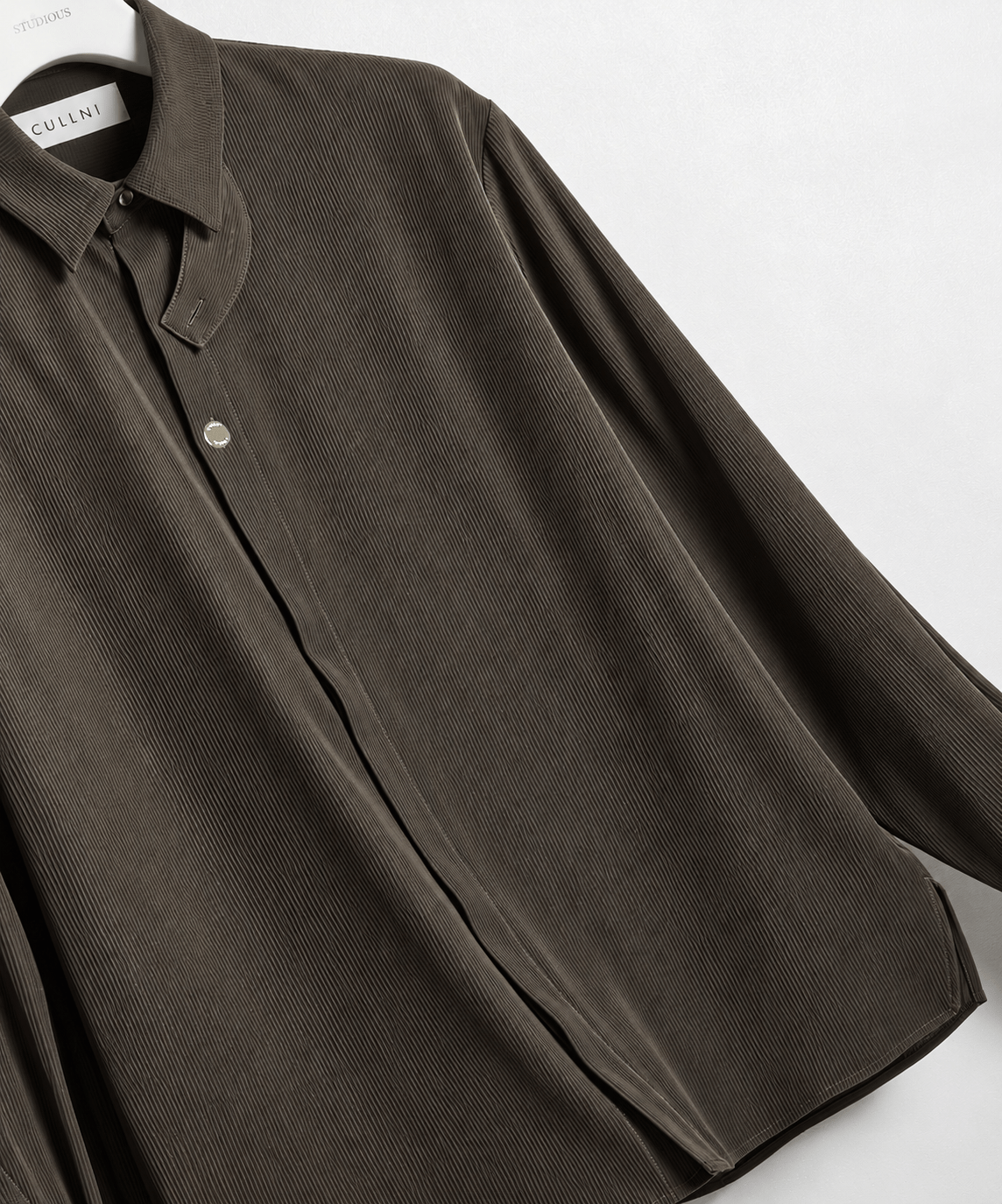 別注 Cord Pique Chin Tab Long Sleeve Shirt
