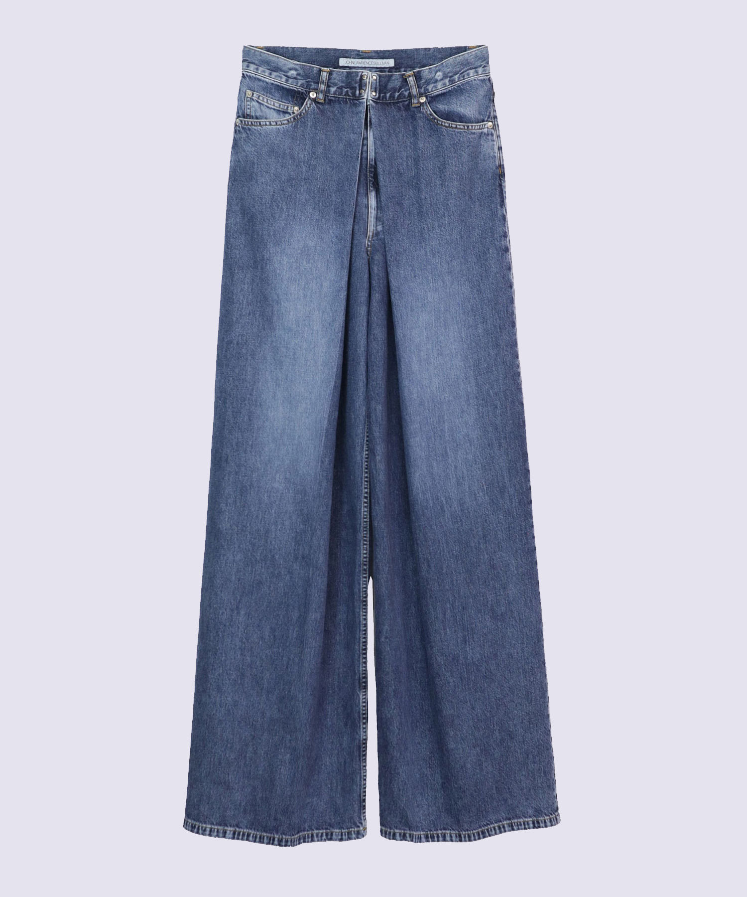 WASHED DENIM WIDE PANTS (SHORT LENGTH)