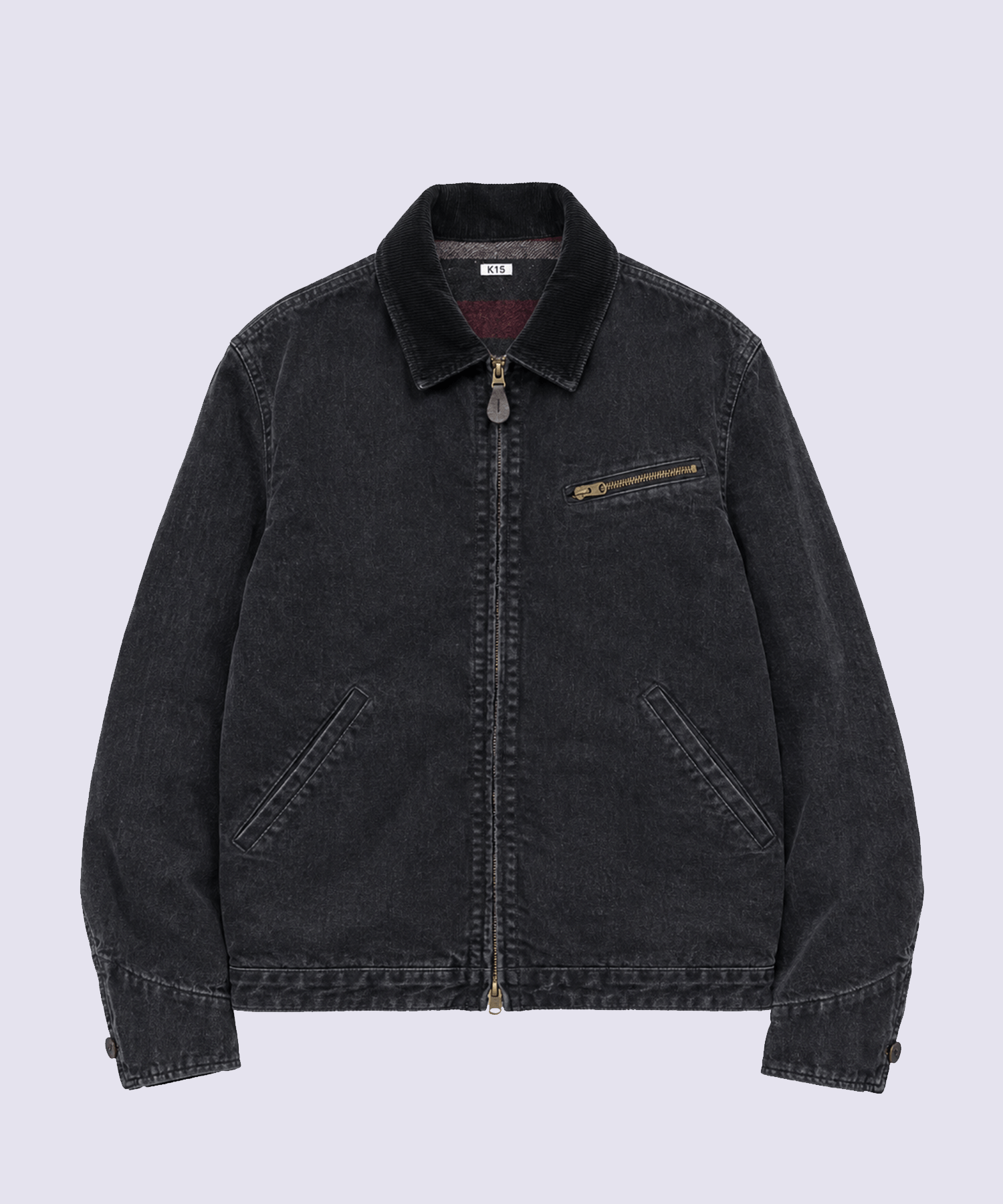 Faded denim zip jakcet