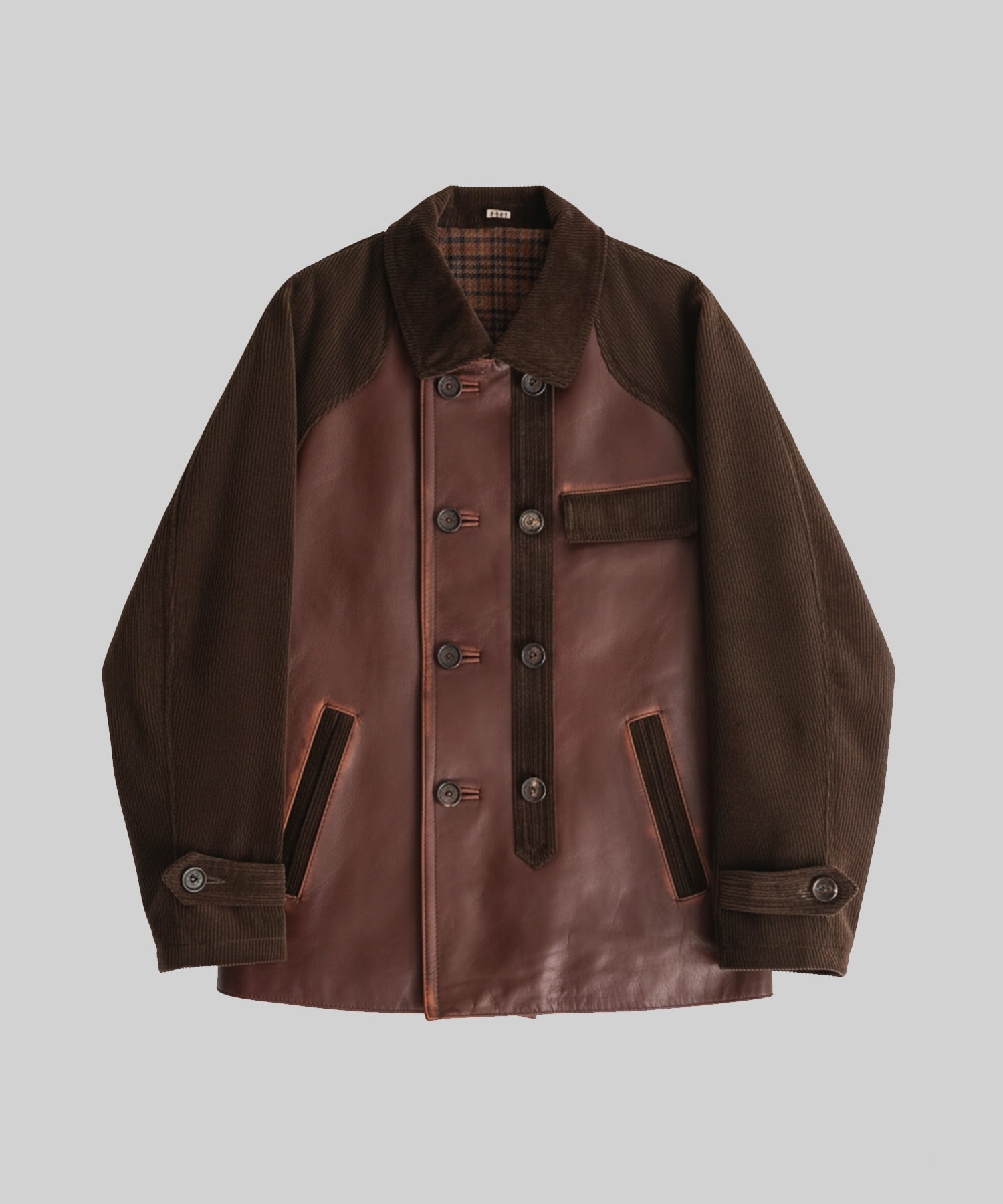 Combination leather jacket