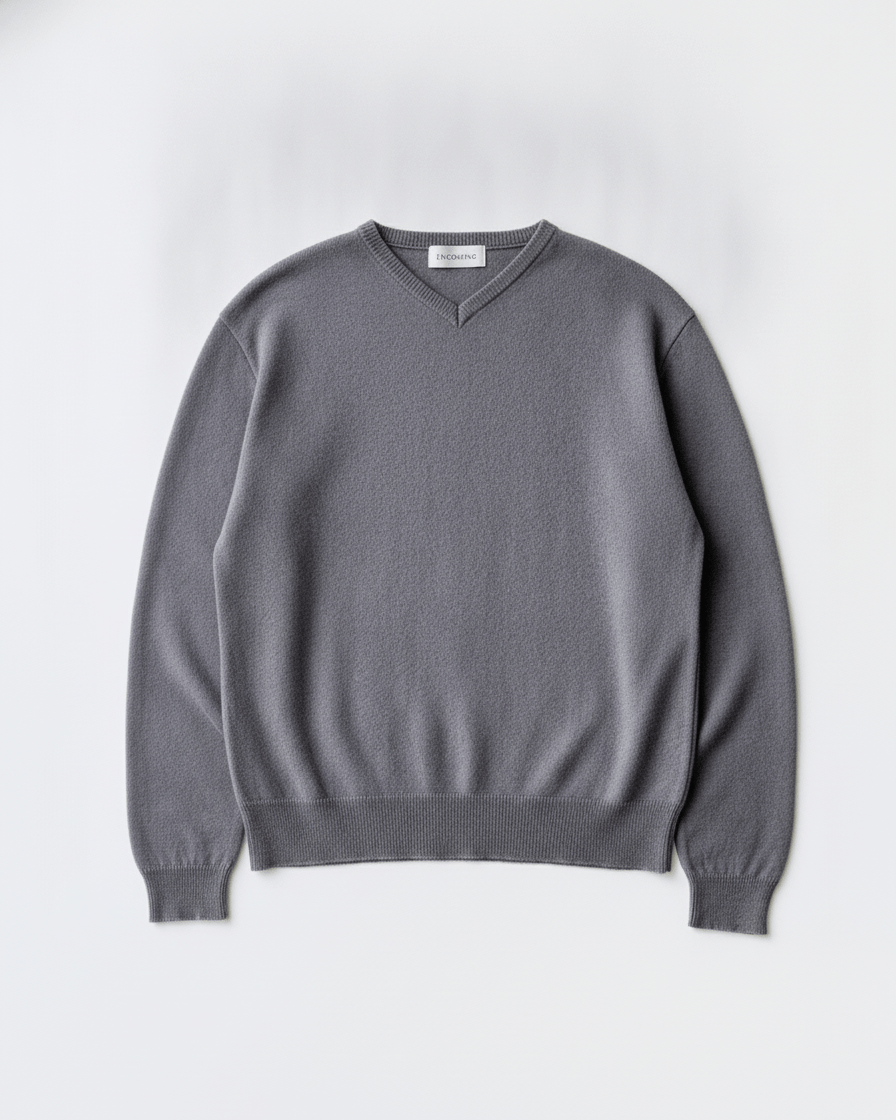 KNITTED V NECK JUMPER