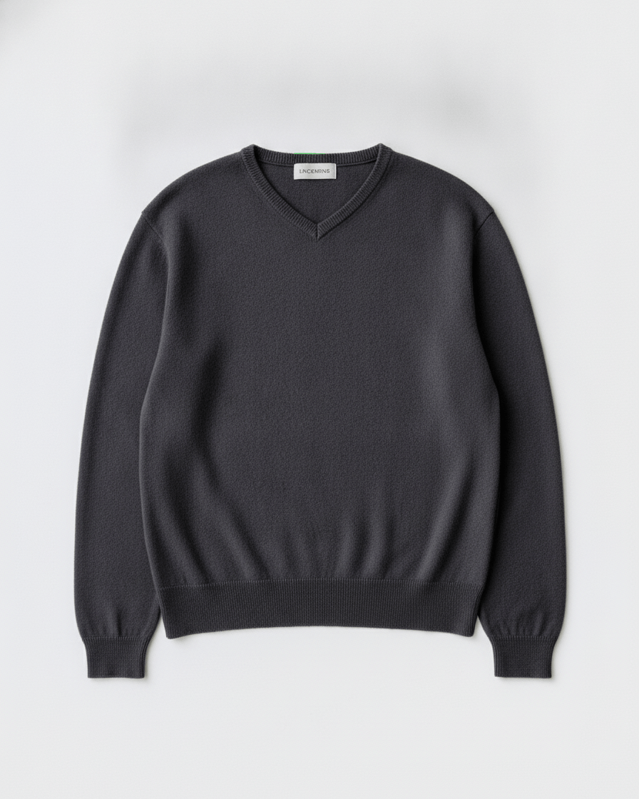 KNITTED V NECK JUMPER