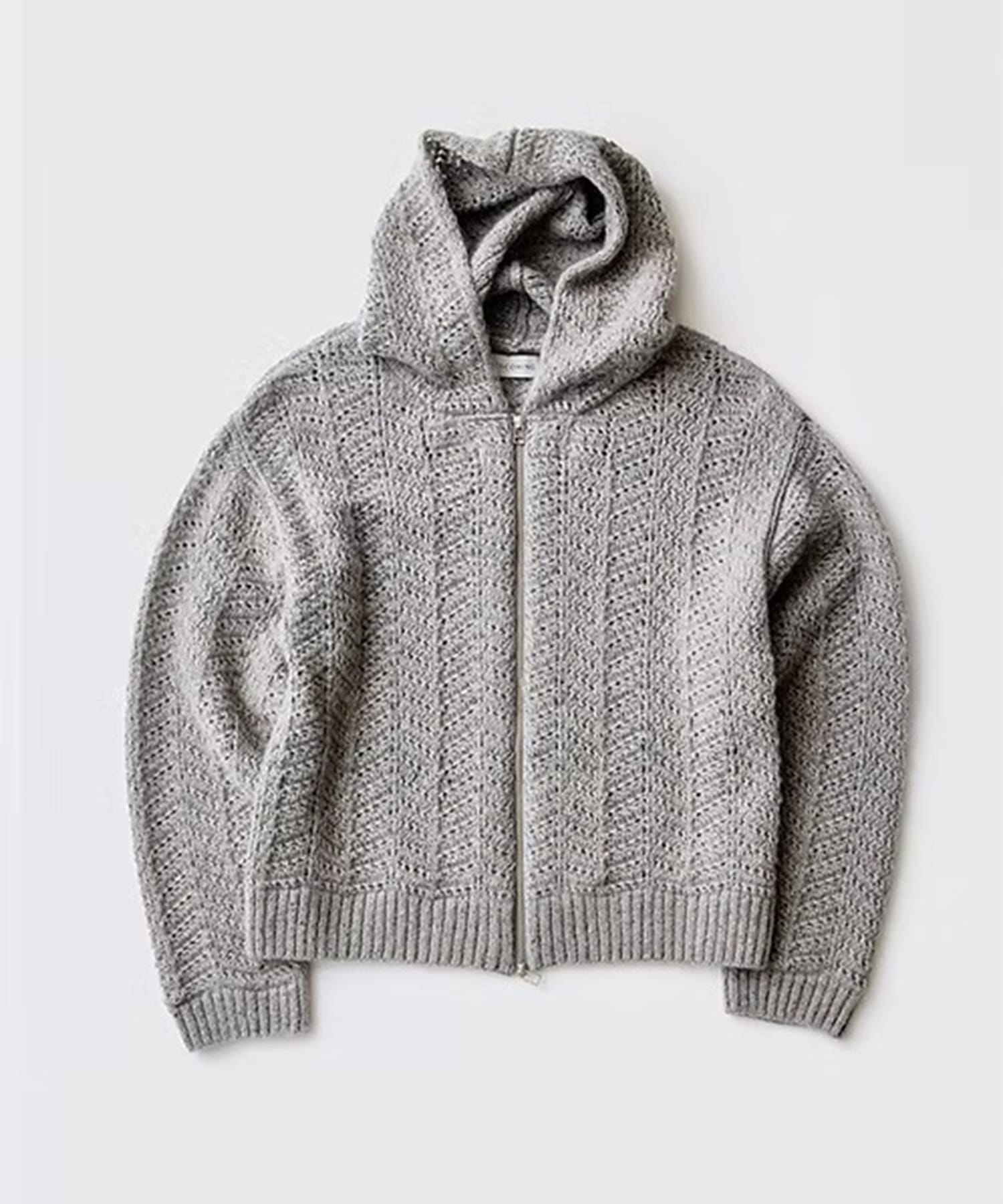 KNITTED MOHAIR HOODIE
