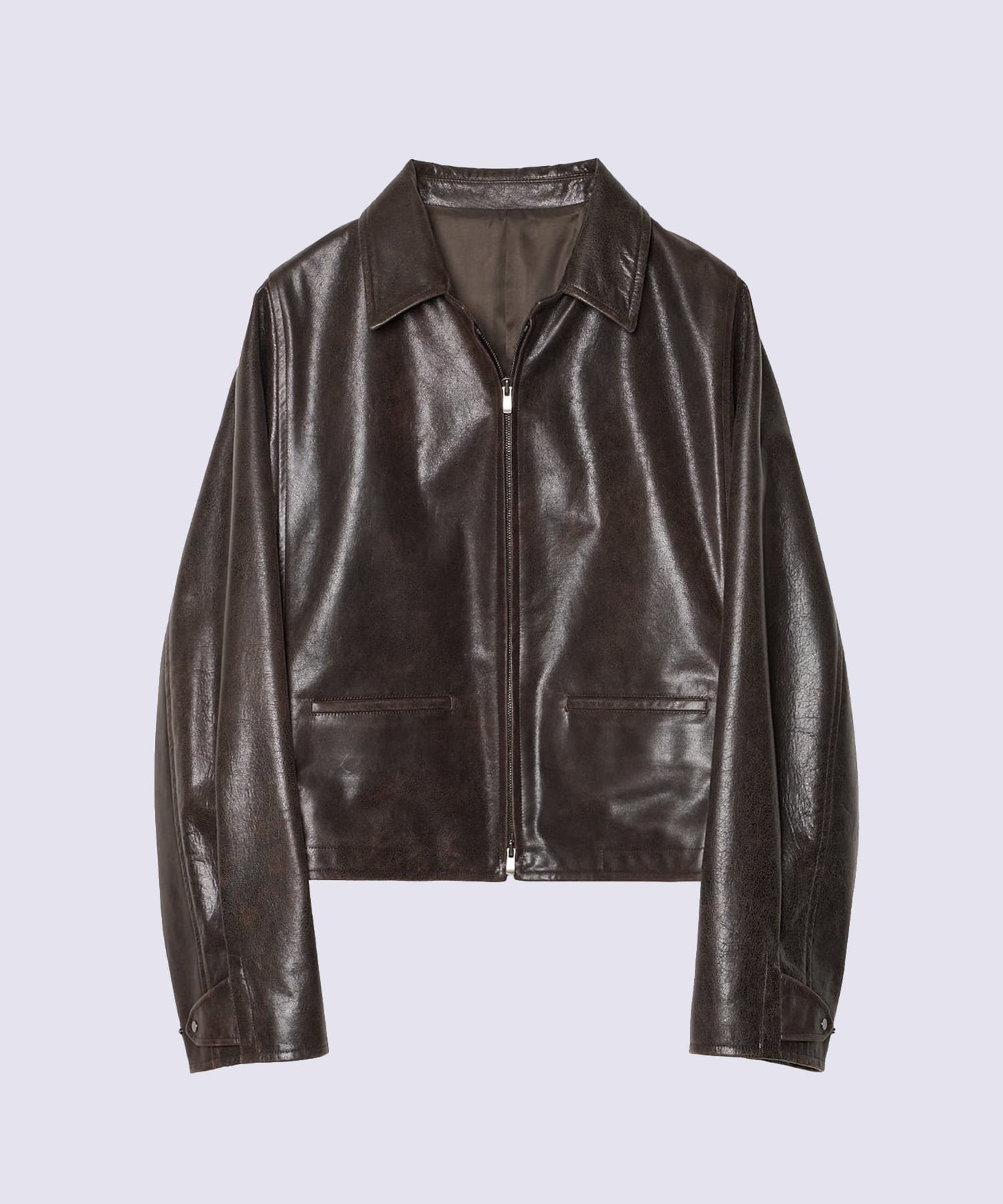 MODIFIED-SLEEVE LEATHER MOTOR JACKET