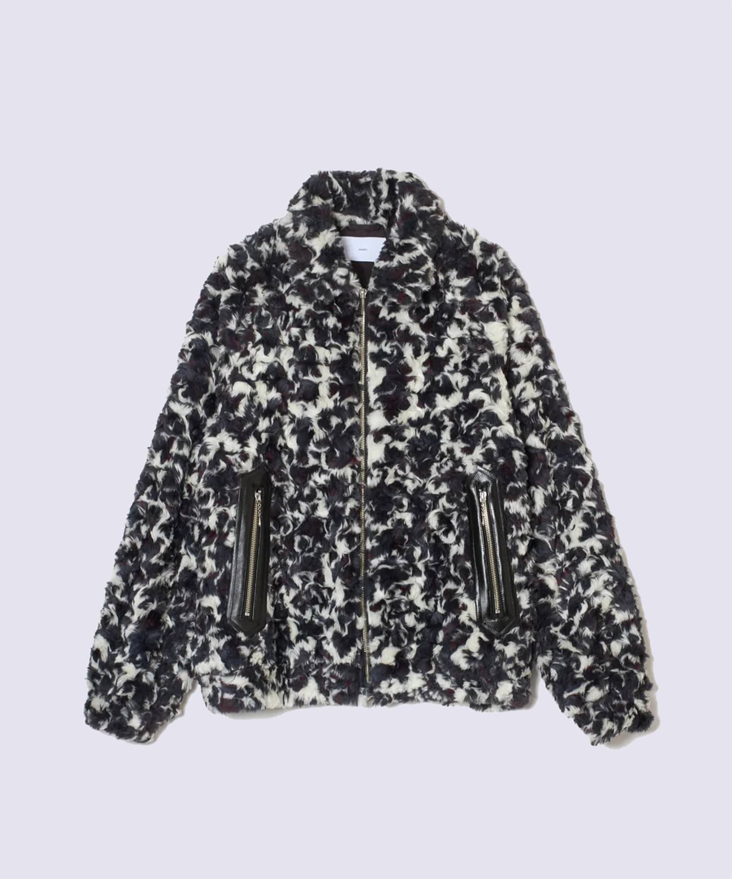 JACQUARD FUR ZIP JACKET