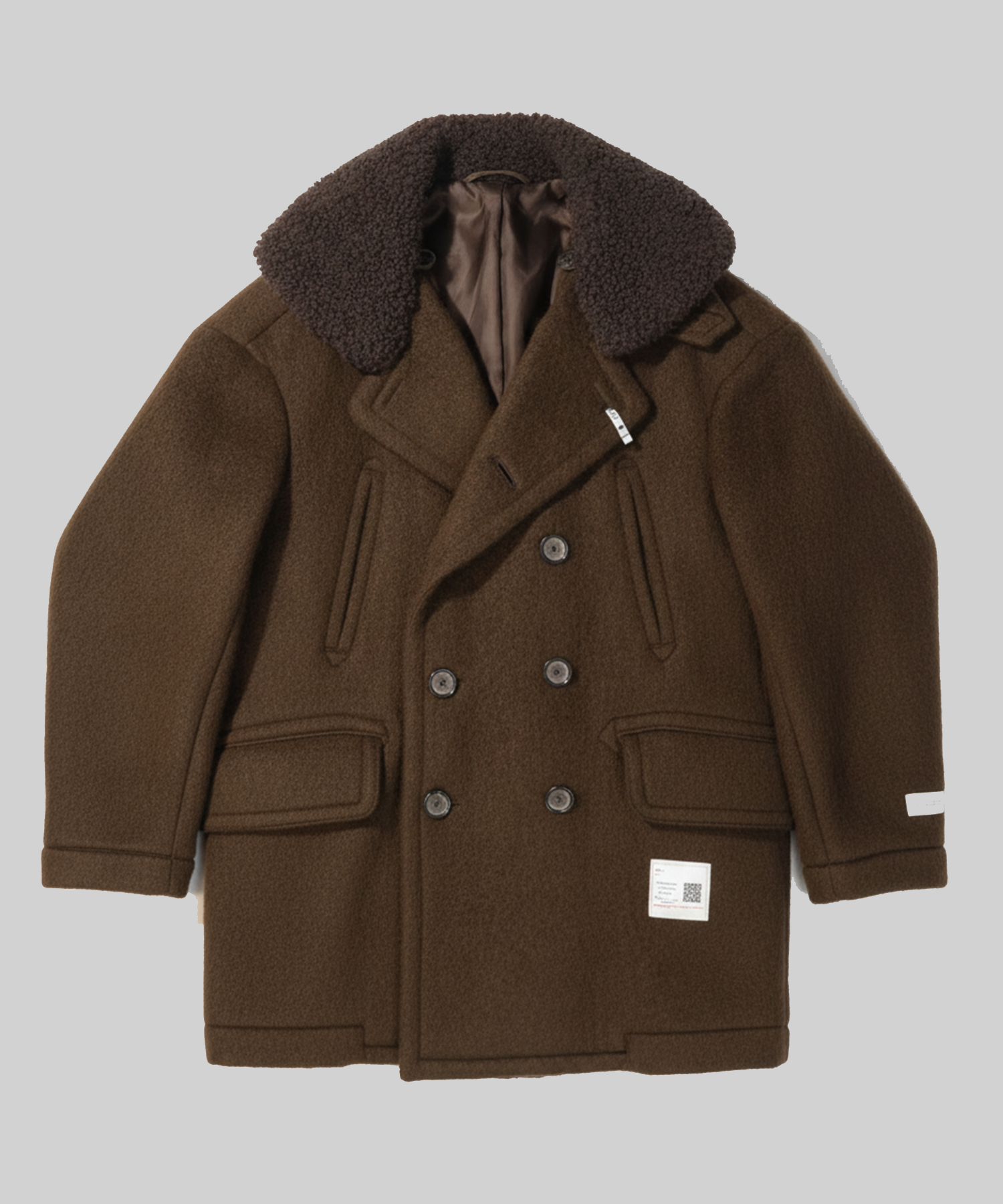 DETACHABLE COLLAR SHAGGY COAT