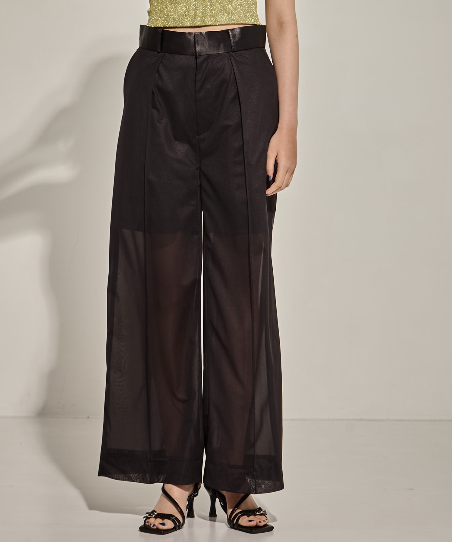 Leather Like Sheer Pants