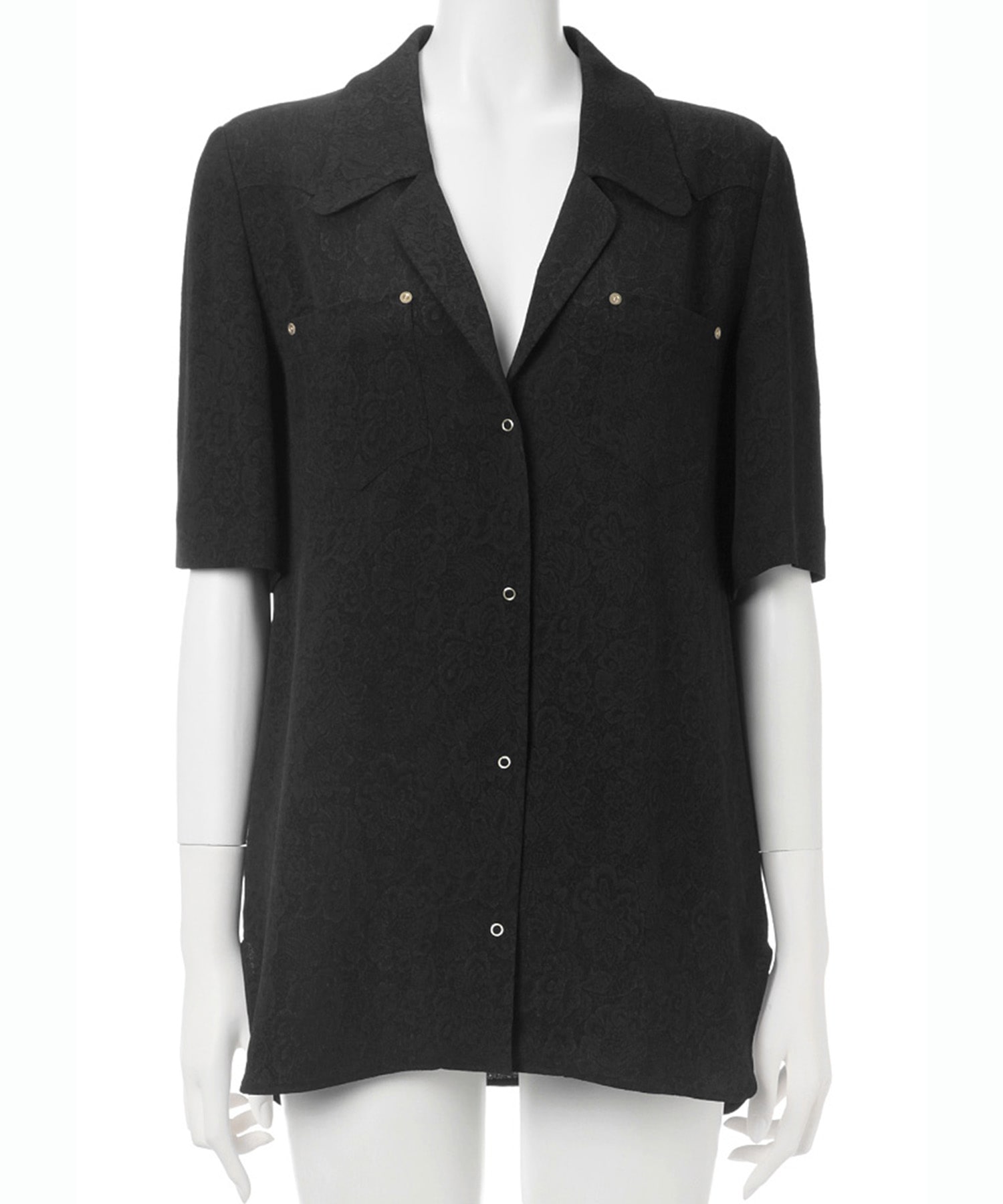 Floral Pattern Acetate Rayon Jacquard Shirt