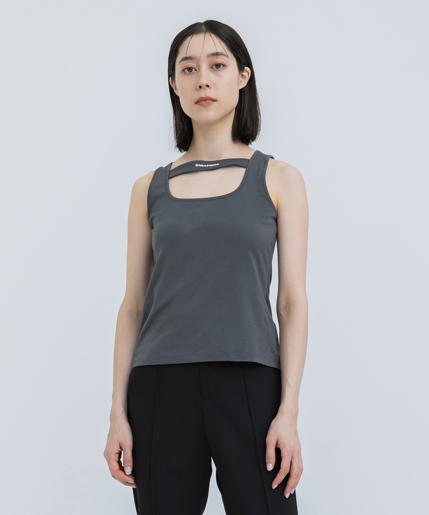WRINKLED JERSEY BONDAGE TANK-TOP