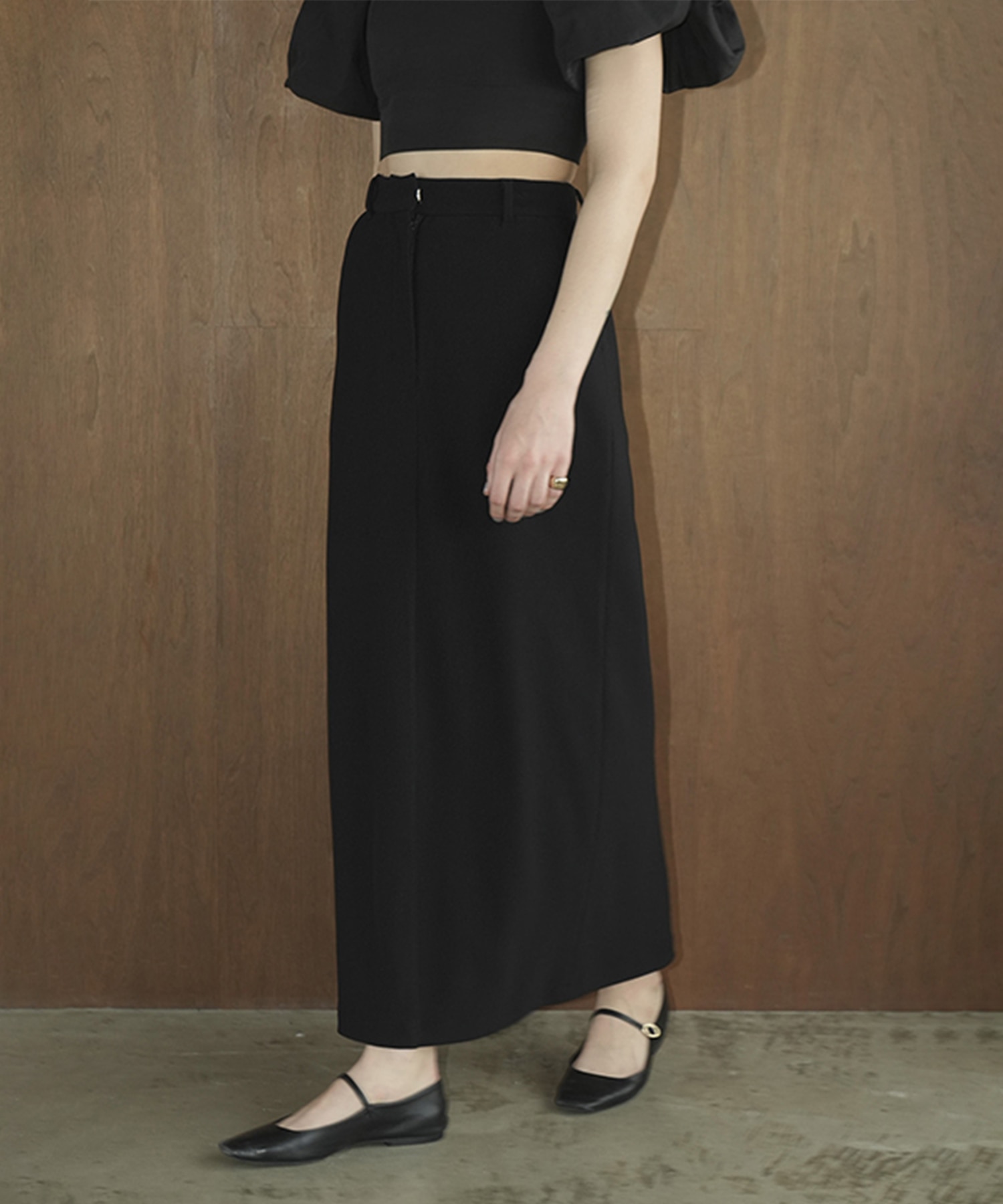 RIB STRIPE STRAIGHT SKIRT