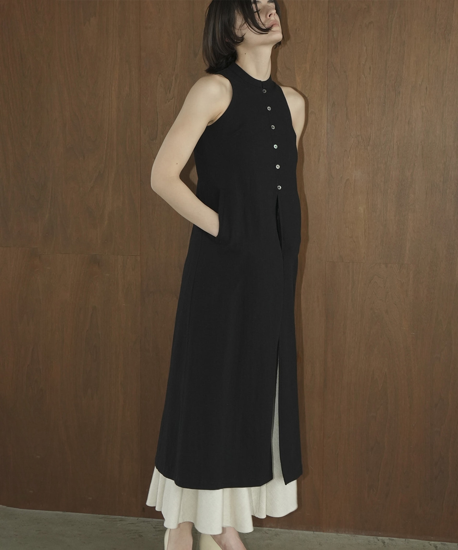 AMERICAN SLEEVE LINEN ONEPIECE