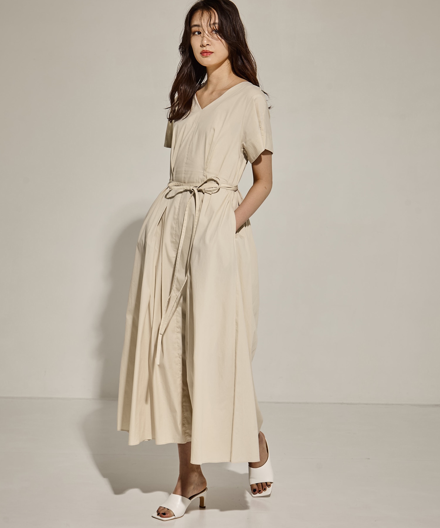 V-Neck Flare Dress