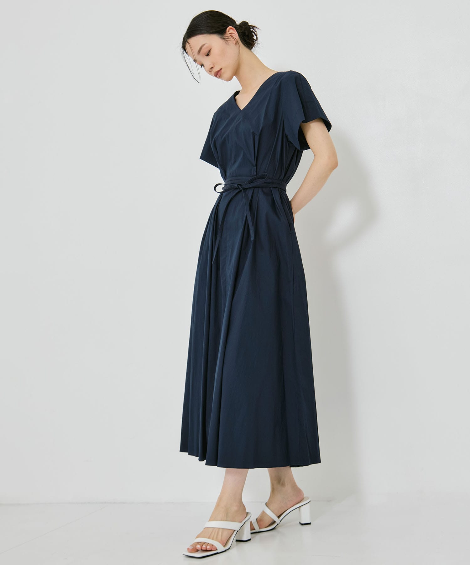V-Neck Flare Dress