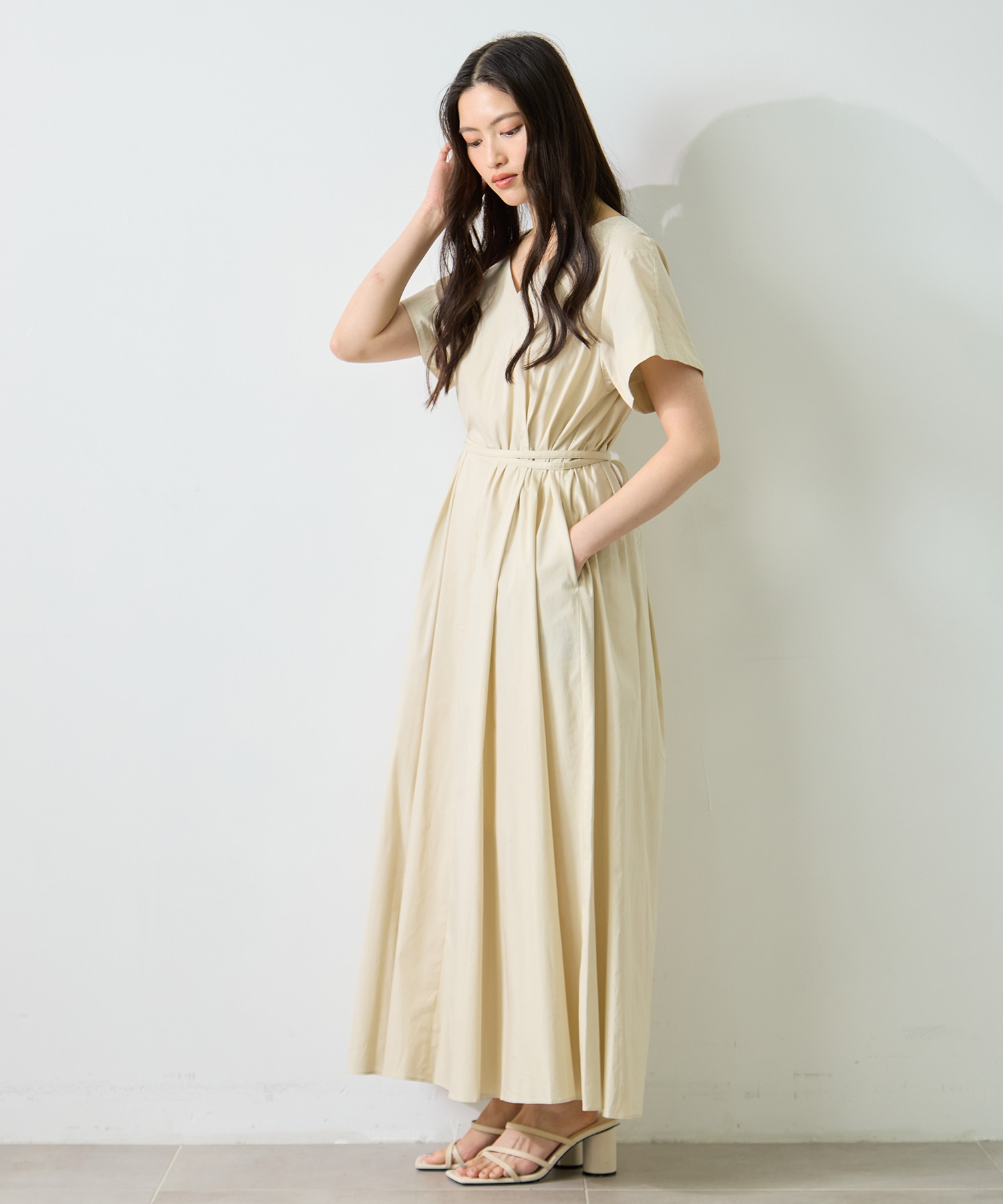V-Neck Flare Dress