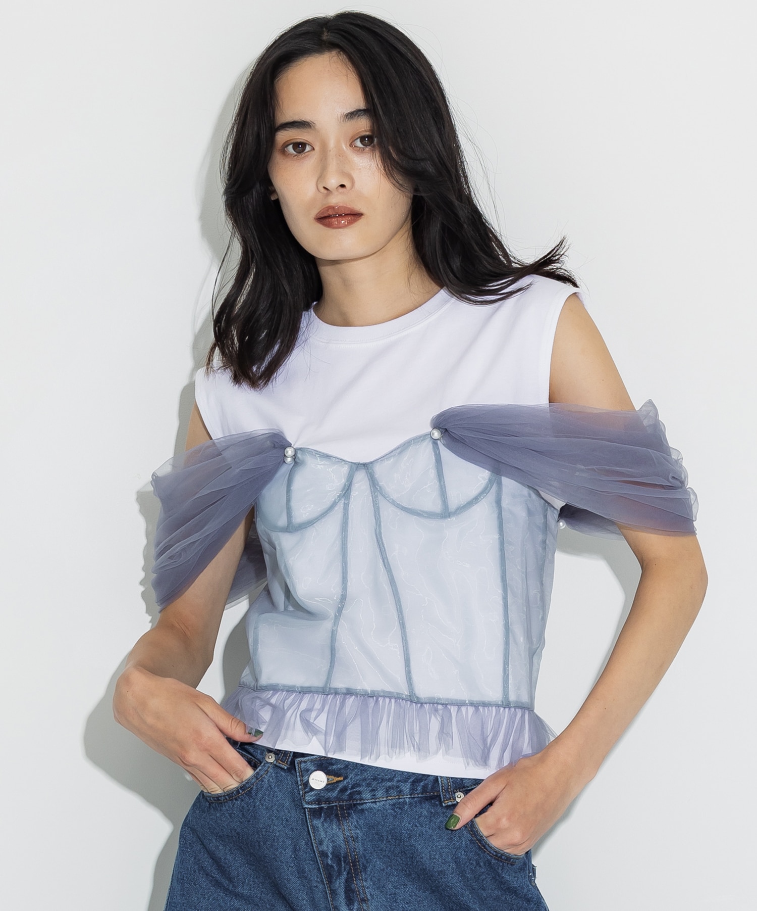 別注Tulle Corsert T-shirt