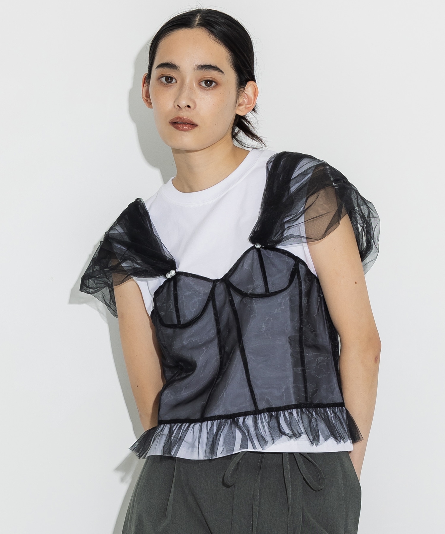別注Tulle Corsert T-shirt