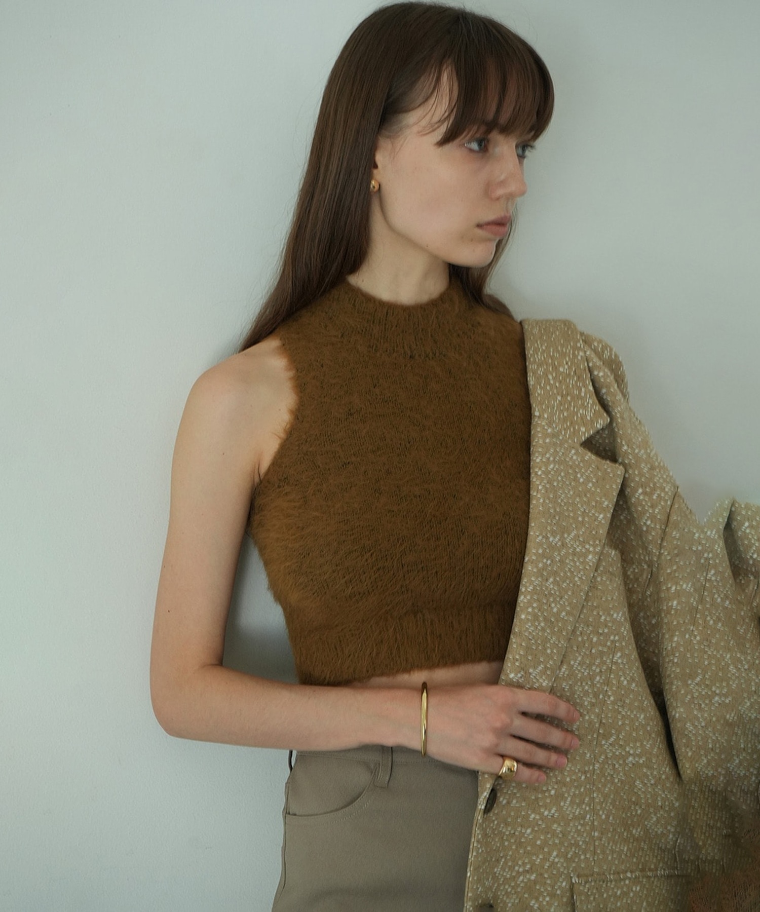 SHAGGY AMERICAN SLEEVE KNIT TOPS