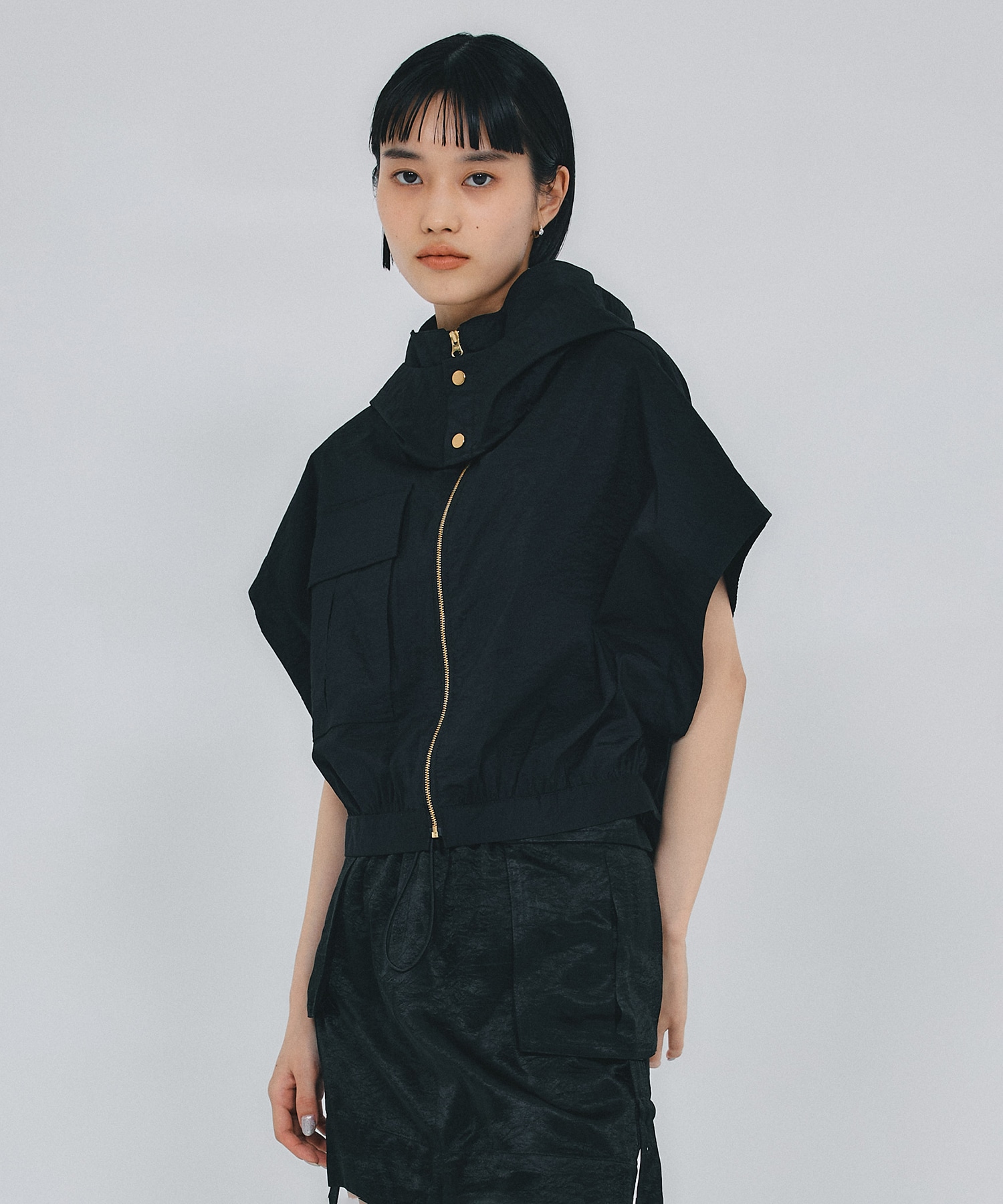 別注2WAY see-through cropped blouson