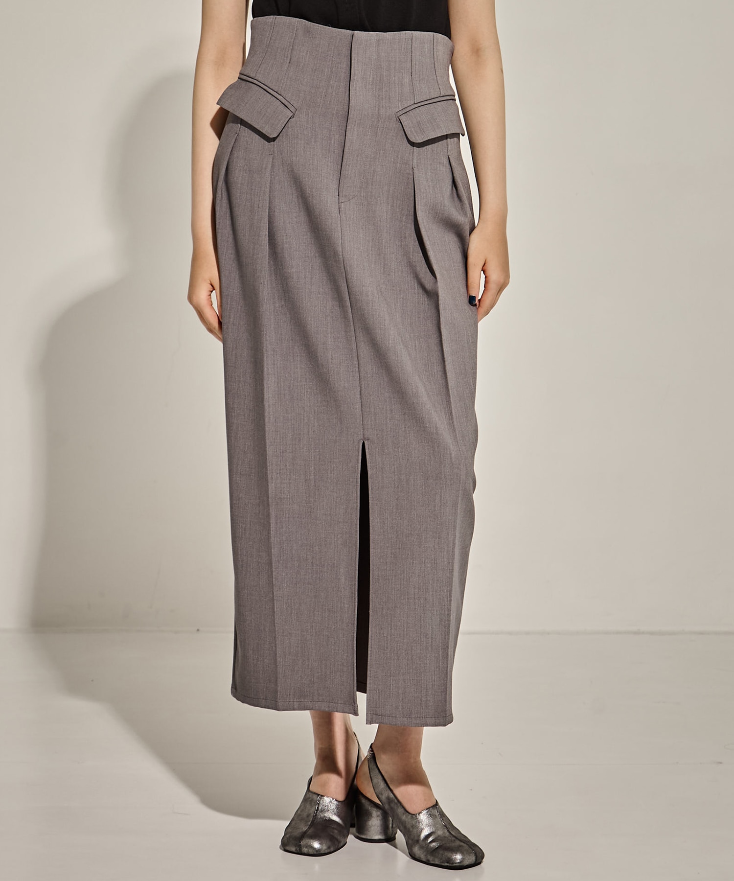 High Waist Tailored Skirt