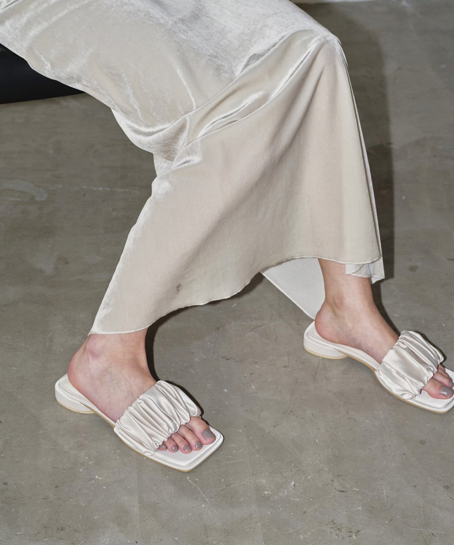 Satin Gather Sandals