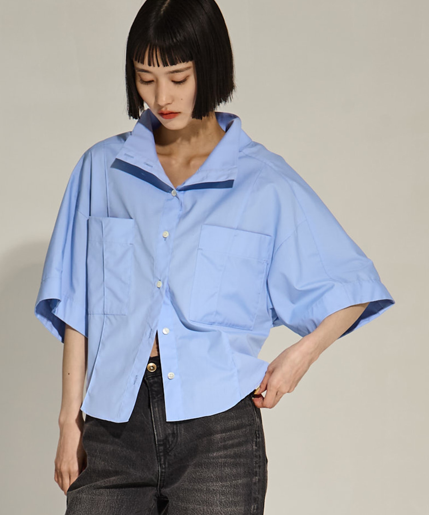 2way Collar Cotton Shirt